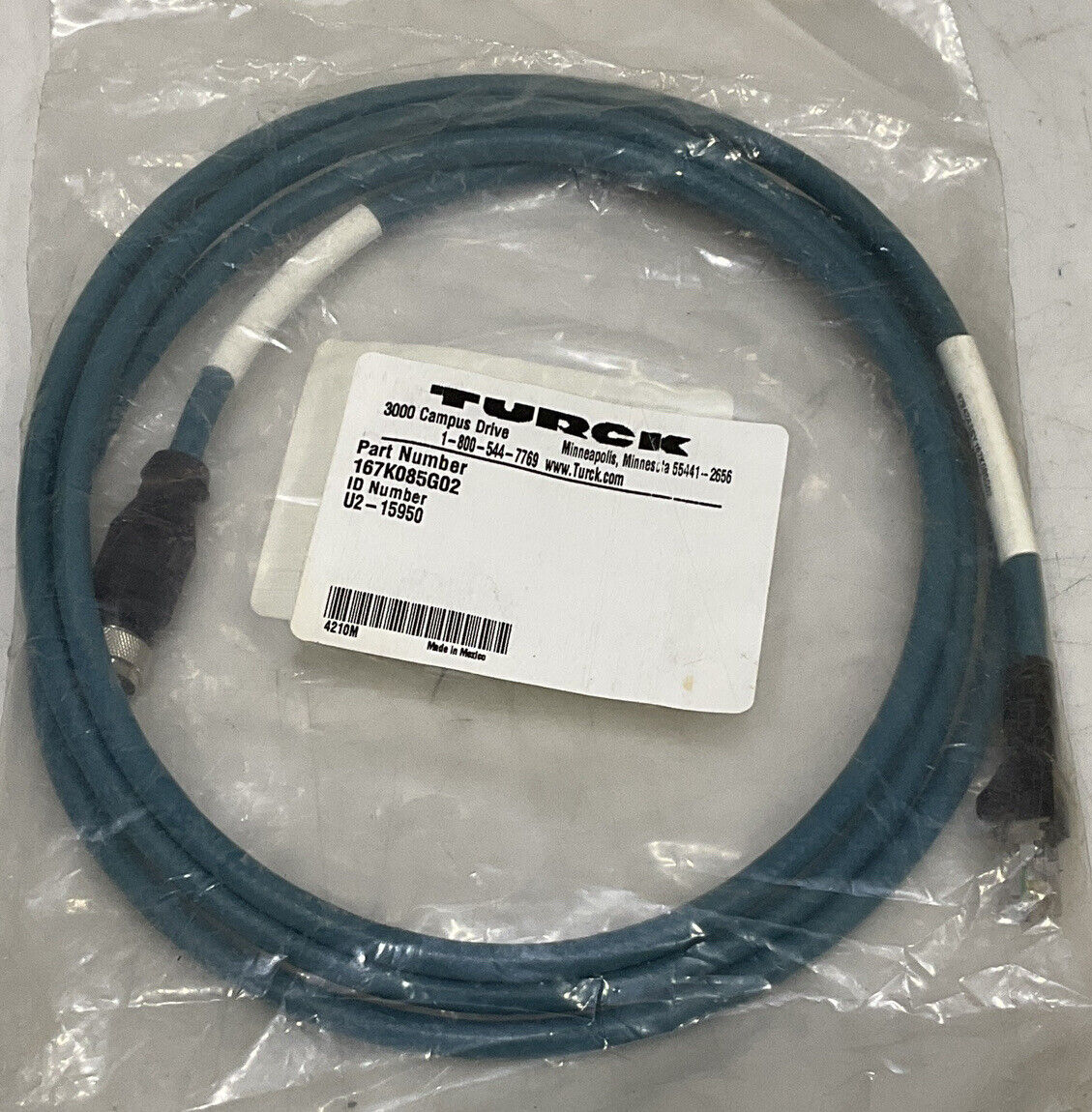 TURCK W3006 24VDC CABLE ASSEMBLY U3S