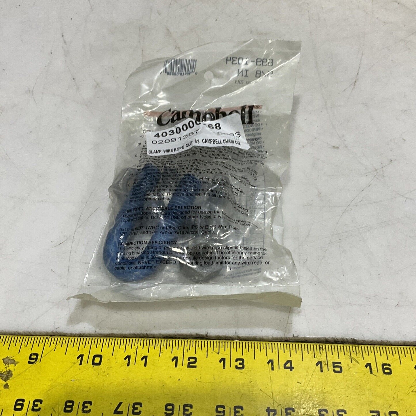 CAMPBELL 699-1034 WIRE ROPE CLAMP 5/8” LOT OF 10 373