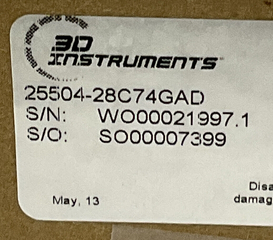 3D INSTRUMENTS 25504-28C74GAD PRESSURE GAUGE 373