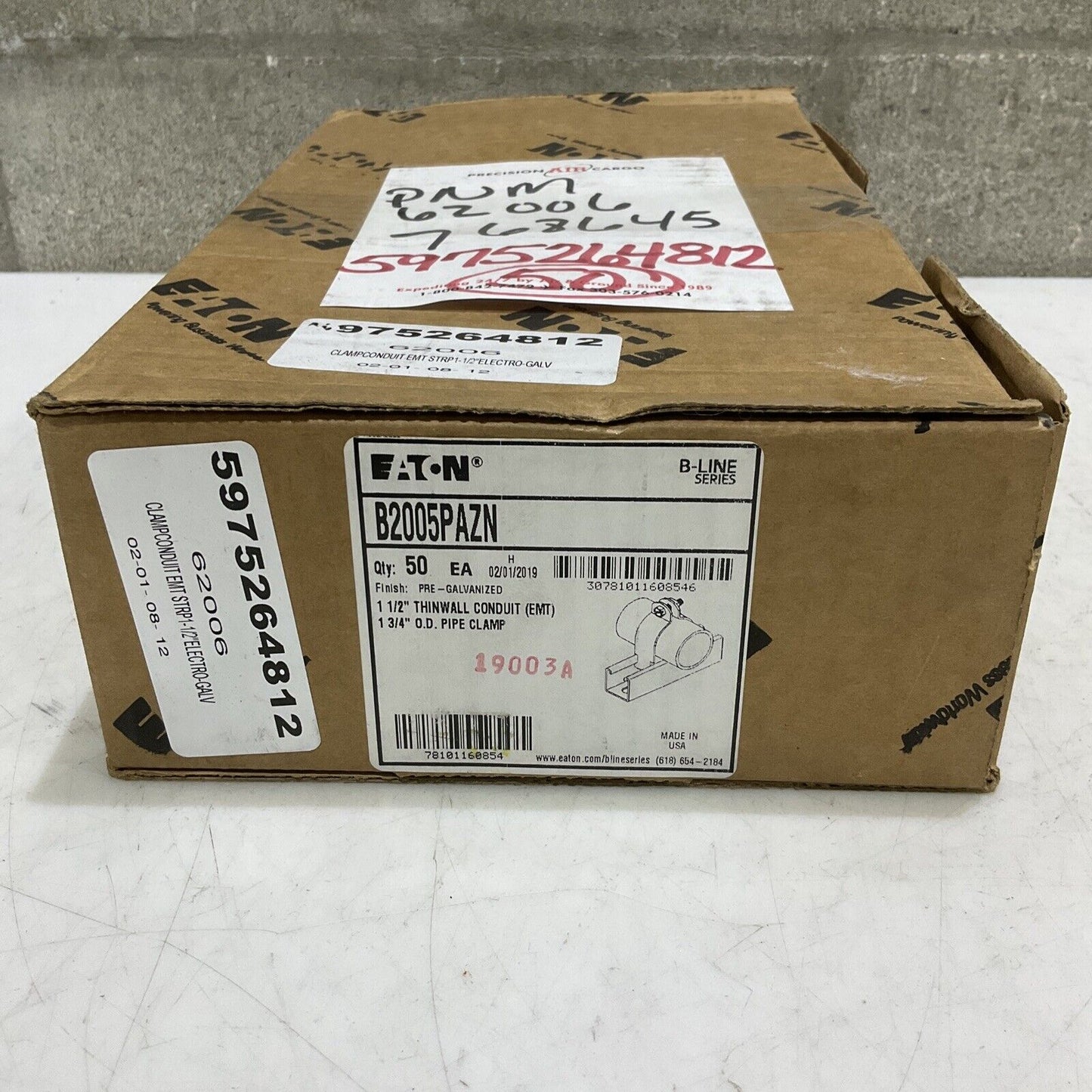 EATON B2005PAZN THINWALL CONDUIT W/ PIPE CLAMP 1-1/2” 1-3/4” LOT OF 50 373