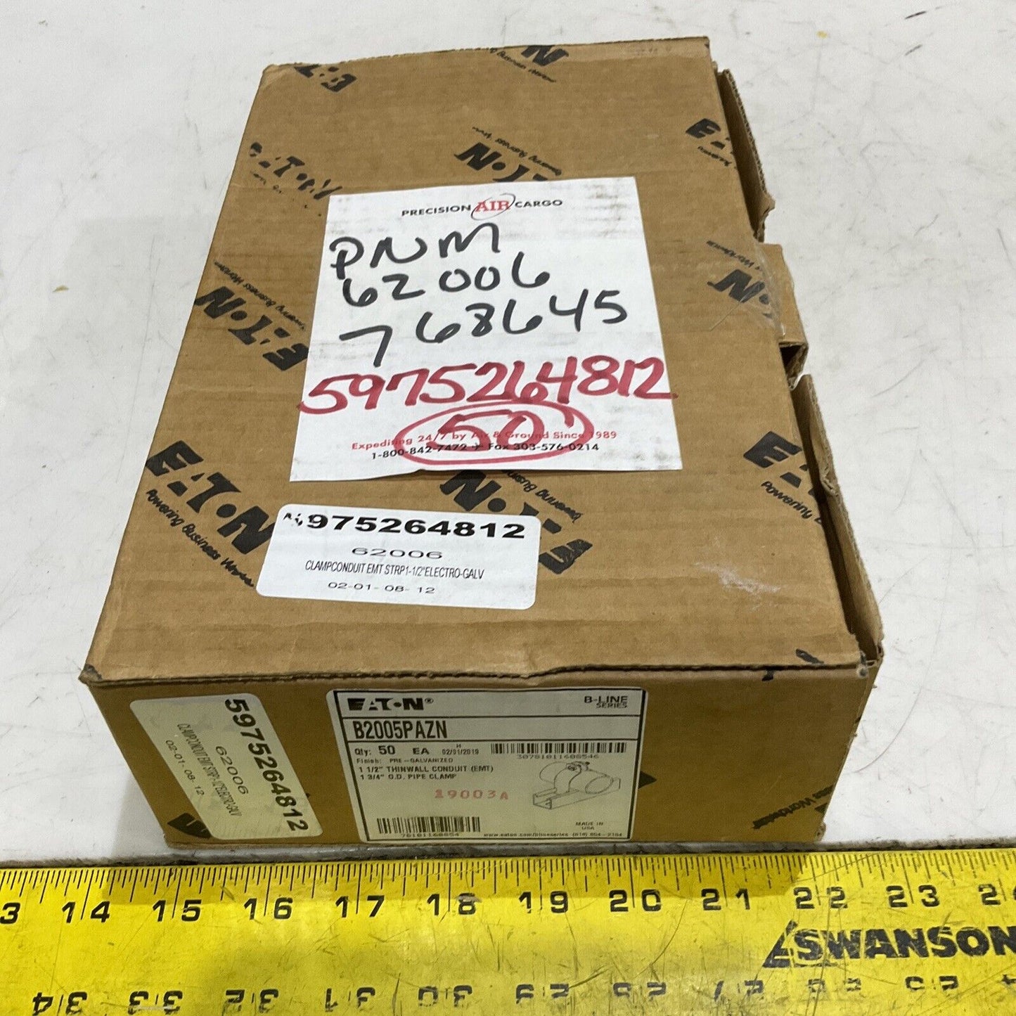EATON B2005PAZN THINWALL CONDUIT W/ PIPE CLAMP 1-1/2” 1-3/4” LOT OF 50 373
