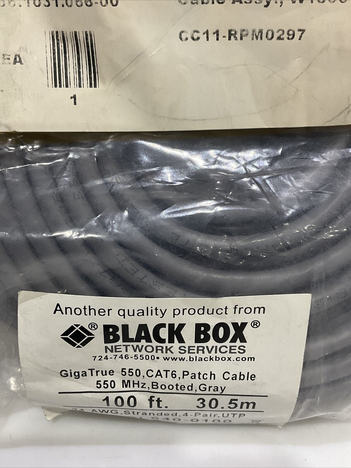 BLACK BOX EVNSL640-0100 PATCH CABLE GIGATRUE 550 CAT 6 100FT 30.5 LOT OF 2 U3S