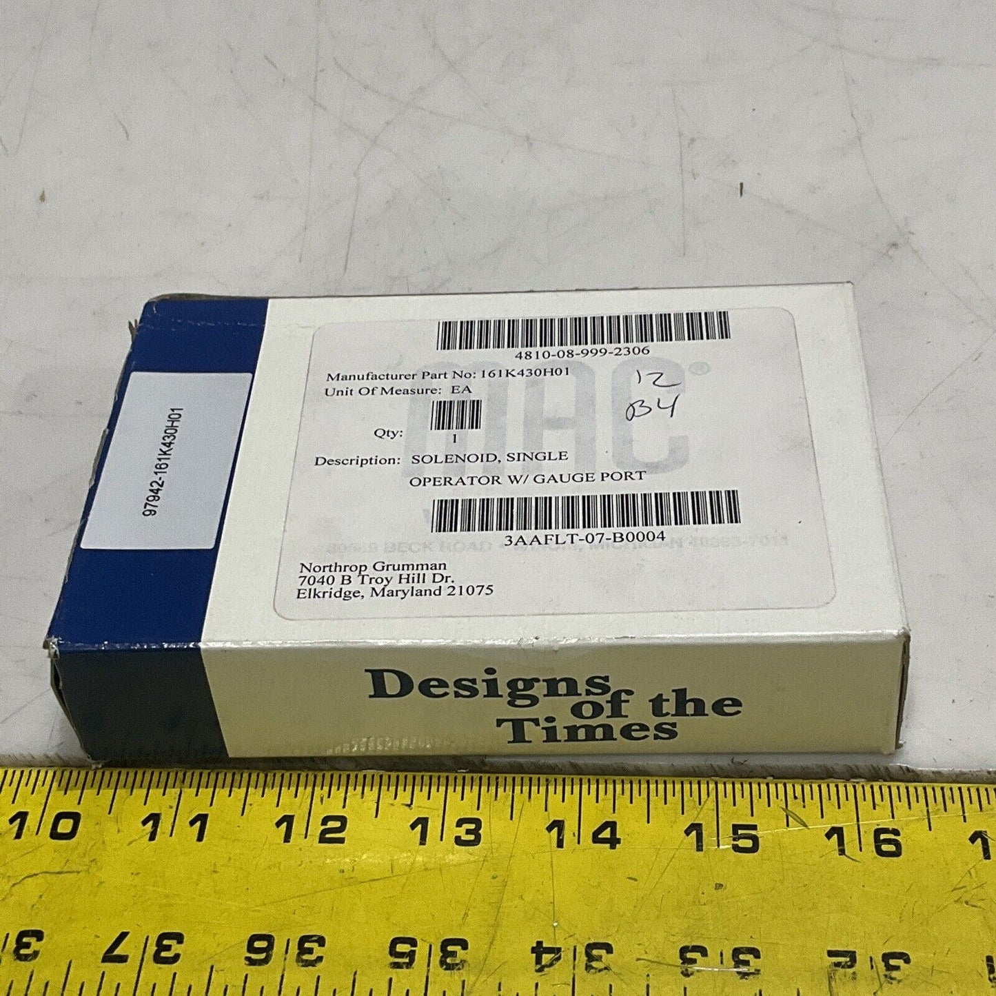 MAC 46A-MAJ-DDAJ-2KJ SUNGLE SOLENOID VALVE SINGLE OPERATOR W/ GAUGE POINT U3S