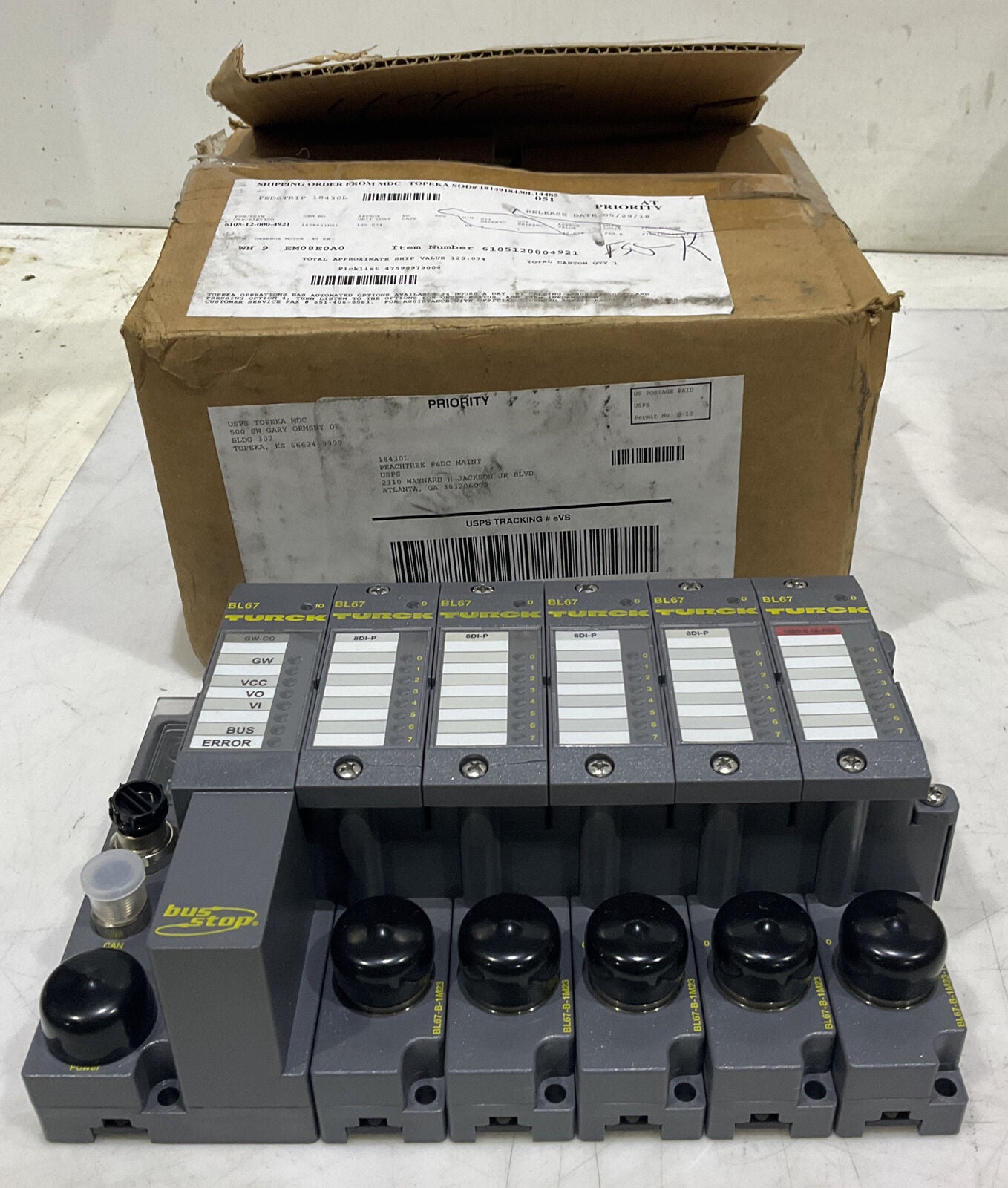 TURCK BL67 8DI-PBL67-B-1M23 BUS STOP BASE AND MODULES U3S