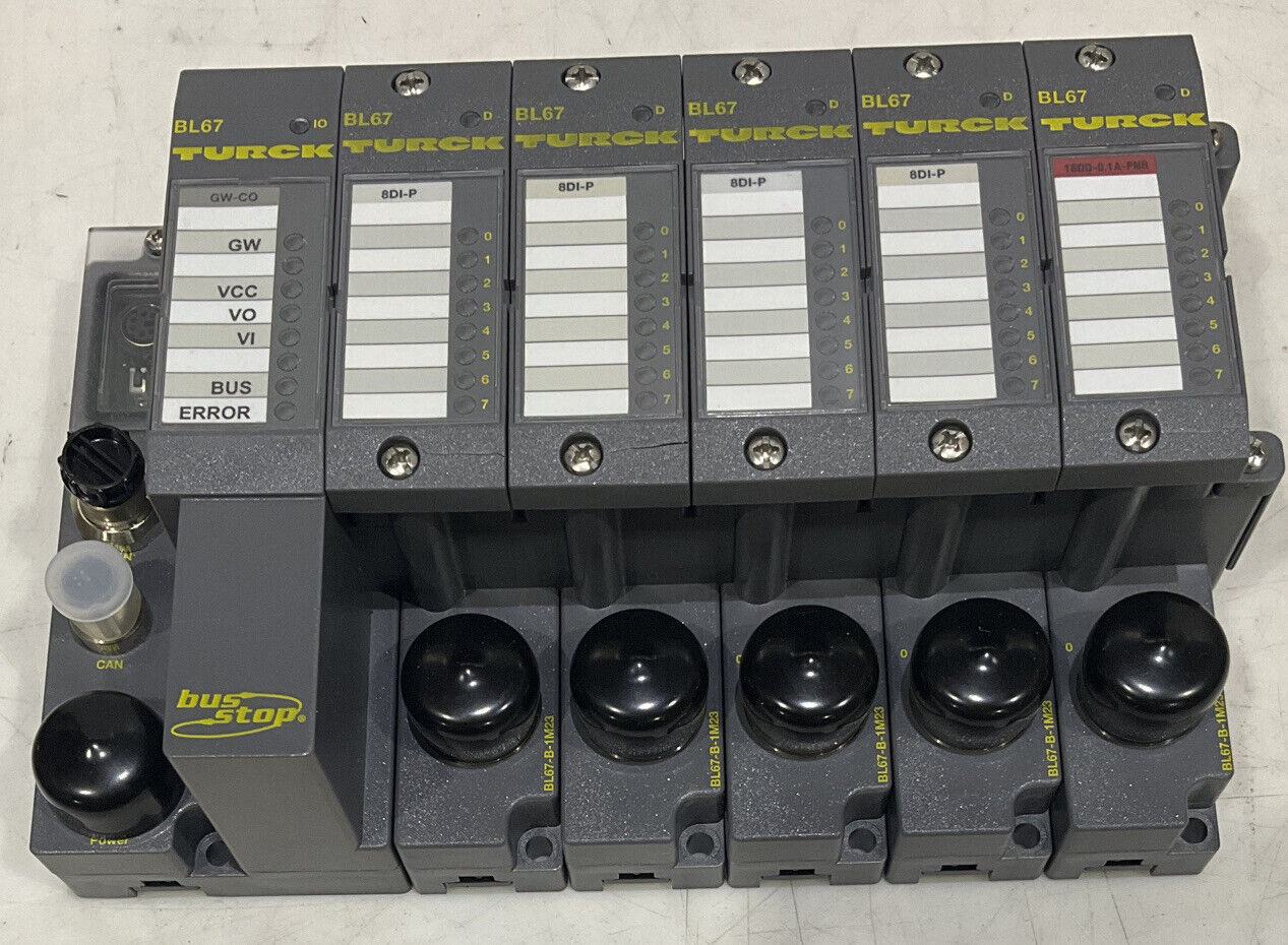 TURCK BL67 8DI-PBL67-B-1M23 BUS STOP BASE AND MODULES U3S