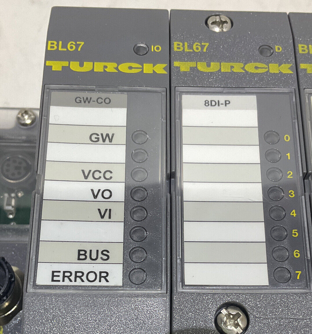TURCK BL67 8DI-PBL67-B-1M23 BUS STOP BASE AND MODULES U3S