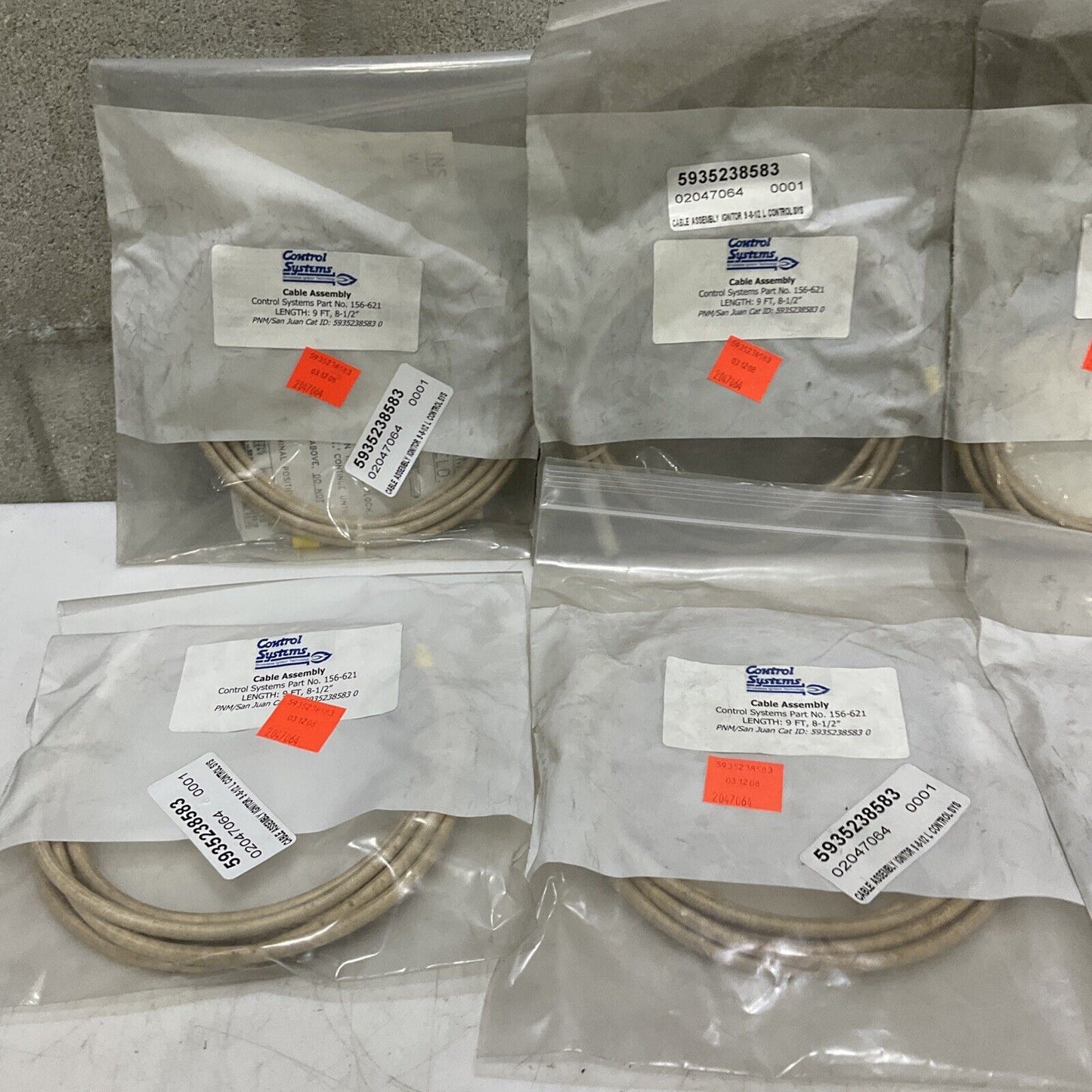 CONTROL ASSEMBLY 156-621 CABLE ASSEMBLY 9FT 8-1/2” LOT OF 6 373