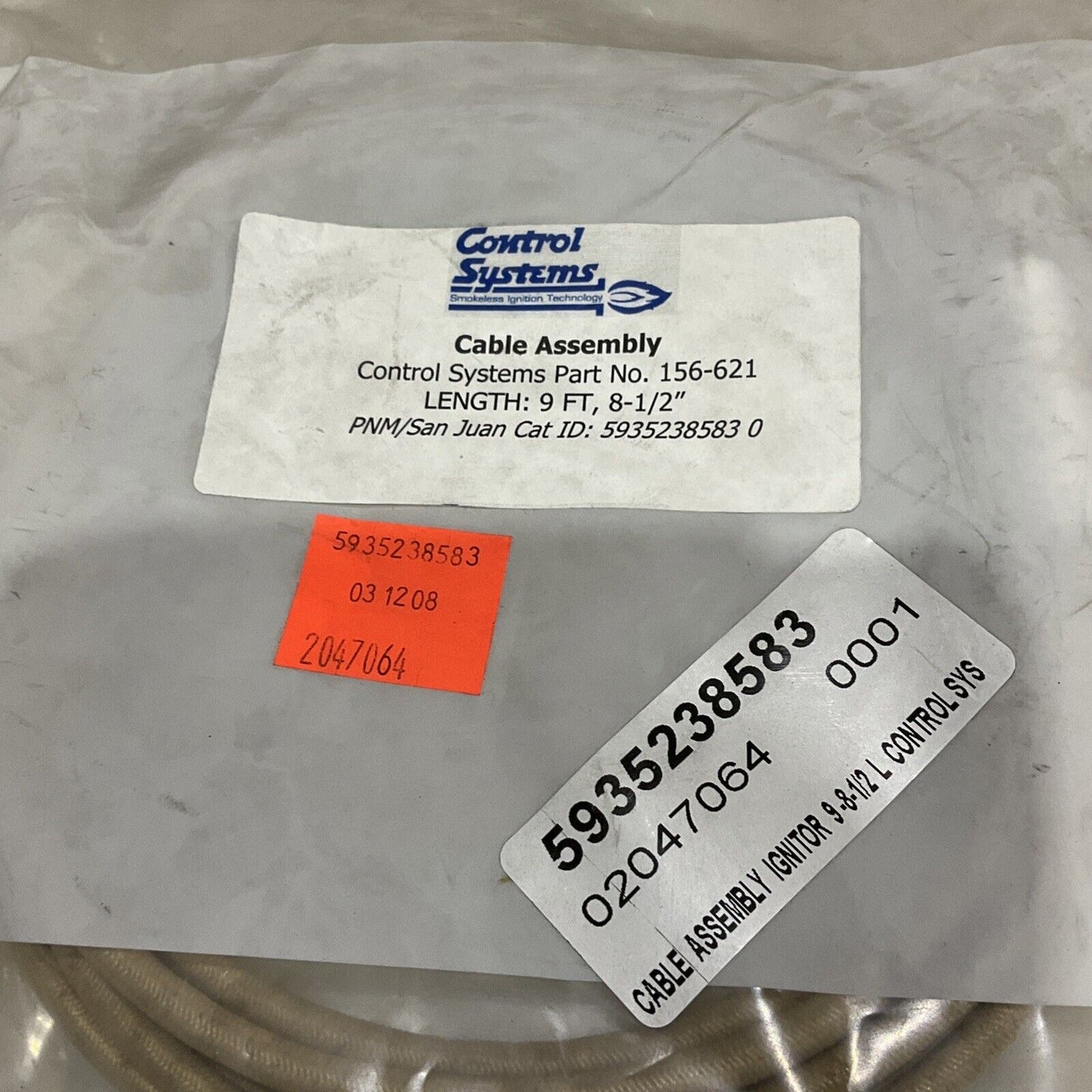 CONTROL ASSEMBLY 156-621 CABLE ASSEMBLY 9FT 8-1/2” LOT OF 6 373