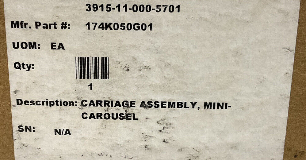 GENERAL 174K050G01 MINI-CAROUSEL CARRIAGE ASSEMBLY U3S