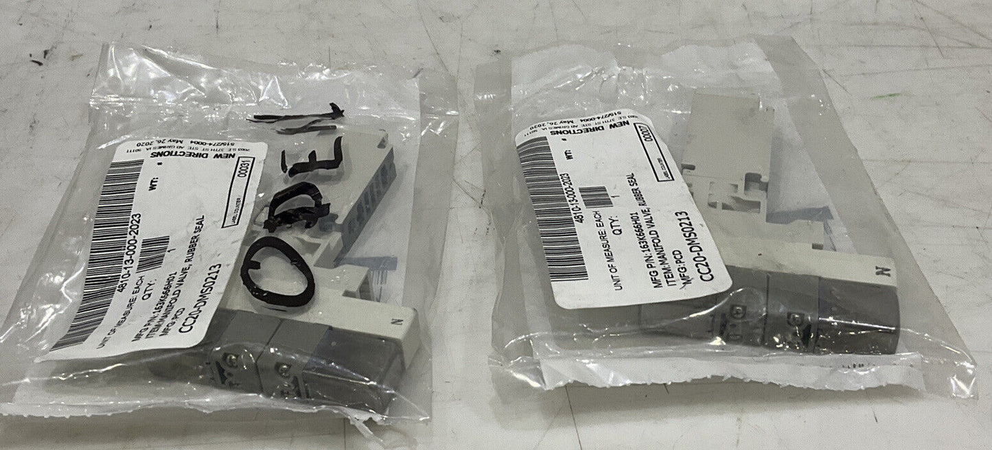 SMC VQ1201N-51 RUBBER SEAL MANIFOLD VALVE LOT OF 2 U3S