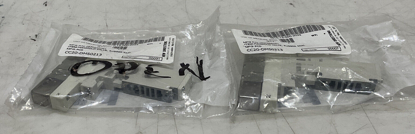 SMC VQ1201N-51 RUBBER SEAL MANIFOLD VALVE LOT OF 2 U3S