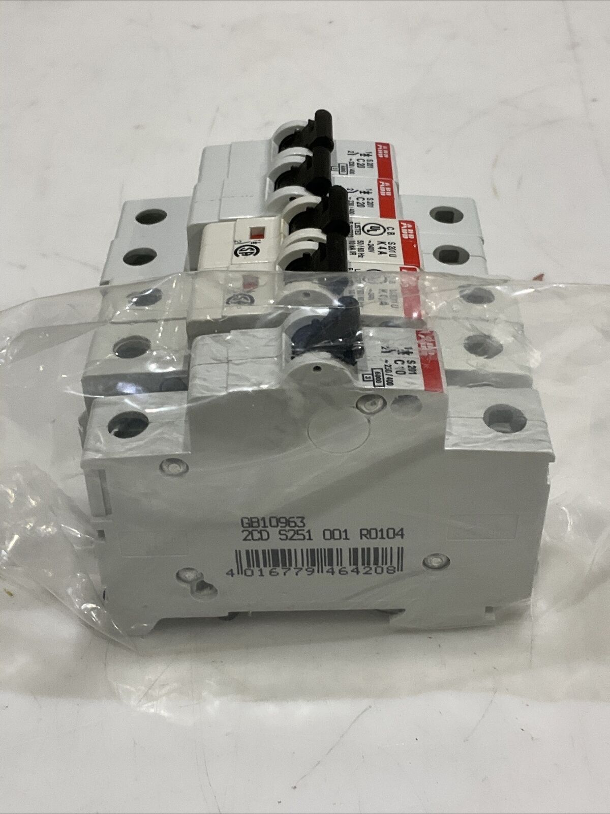 ABB MINI CIRCUIT BREAKERS S201U-K S201-C20 2201U-K4 S201-C10 LOT OF 5 U3S