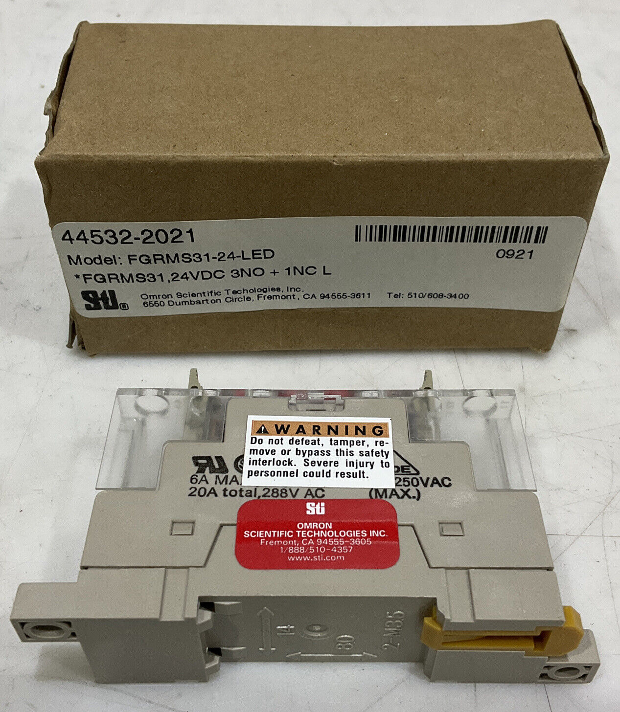 STI FGRMS31 44532-2021 24VDC RELAY ASSEMBLY U3S