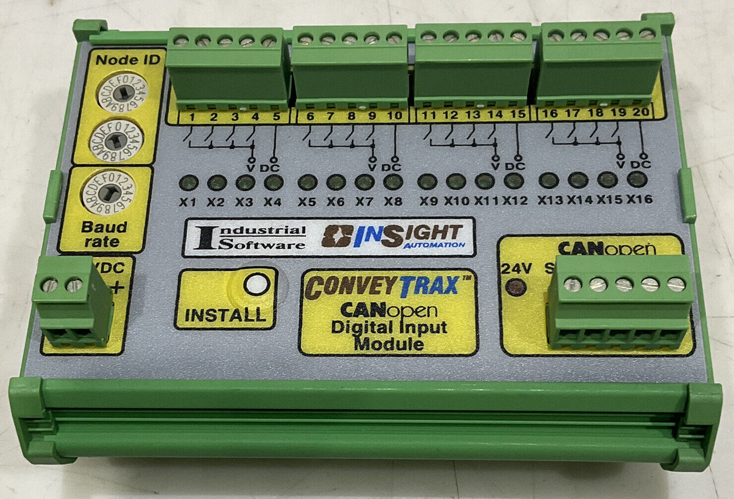 INDUSTRIAL SOFTWARE D-16 36314944 DIGITAL INPUT MODULE U3S