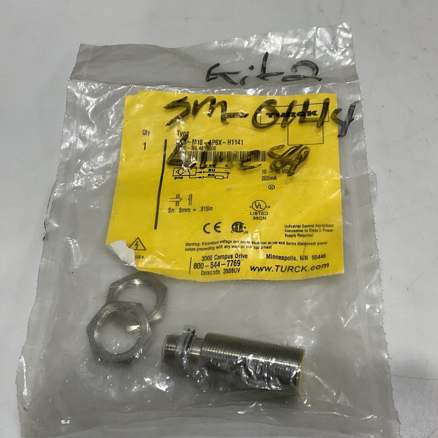 TURCK BI8-M18-AP6X-H1141 INDUCTIVE PROXIMITY SENSOR LOT OF 2 U3S