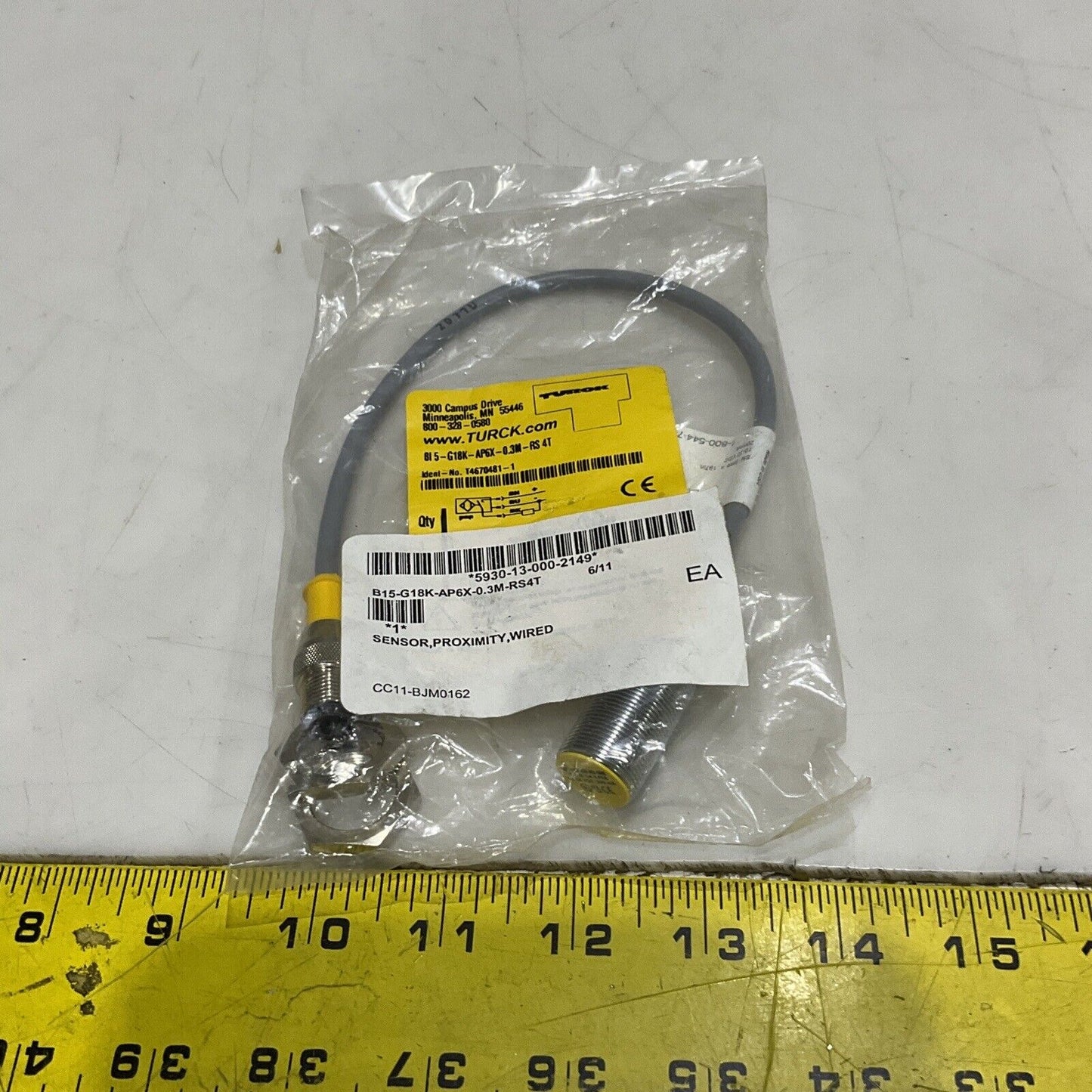 TURCK B15-G18K-AP6X-0.3M-RS4T T4670481-1 WIRED PROXIMITY SENSOR U3S
