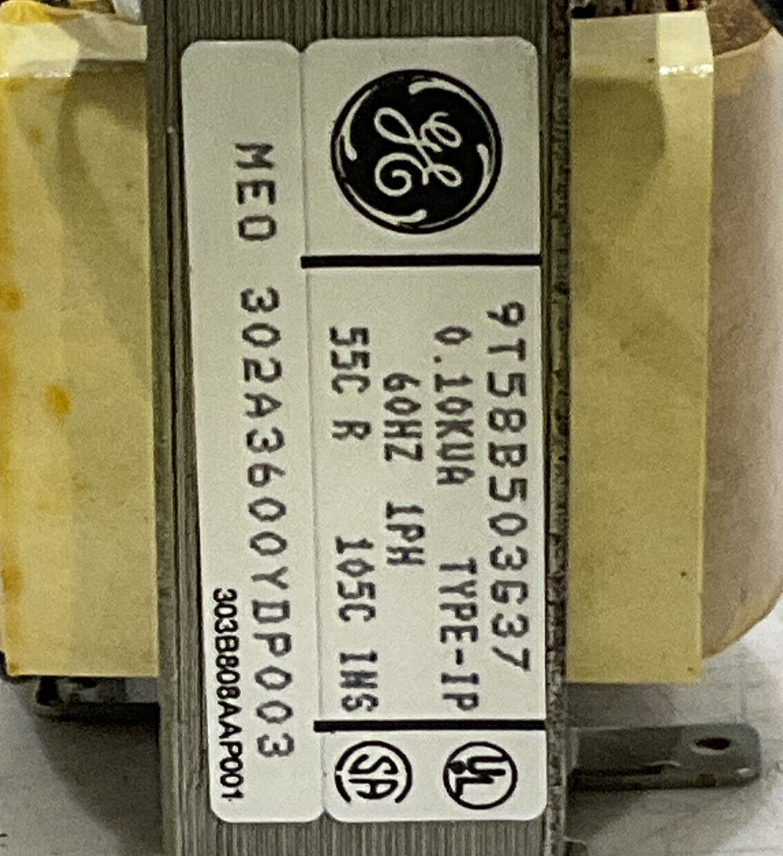 GENERAL ELECTRIC 9T58B503G37 TYPE IP 55CR 60HZ TRANSFORMER 373