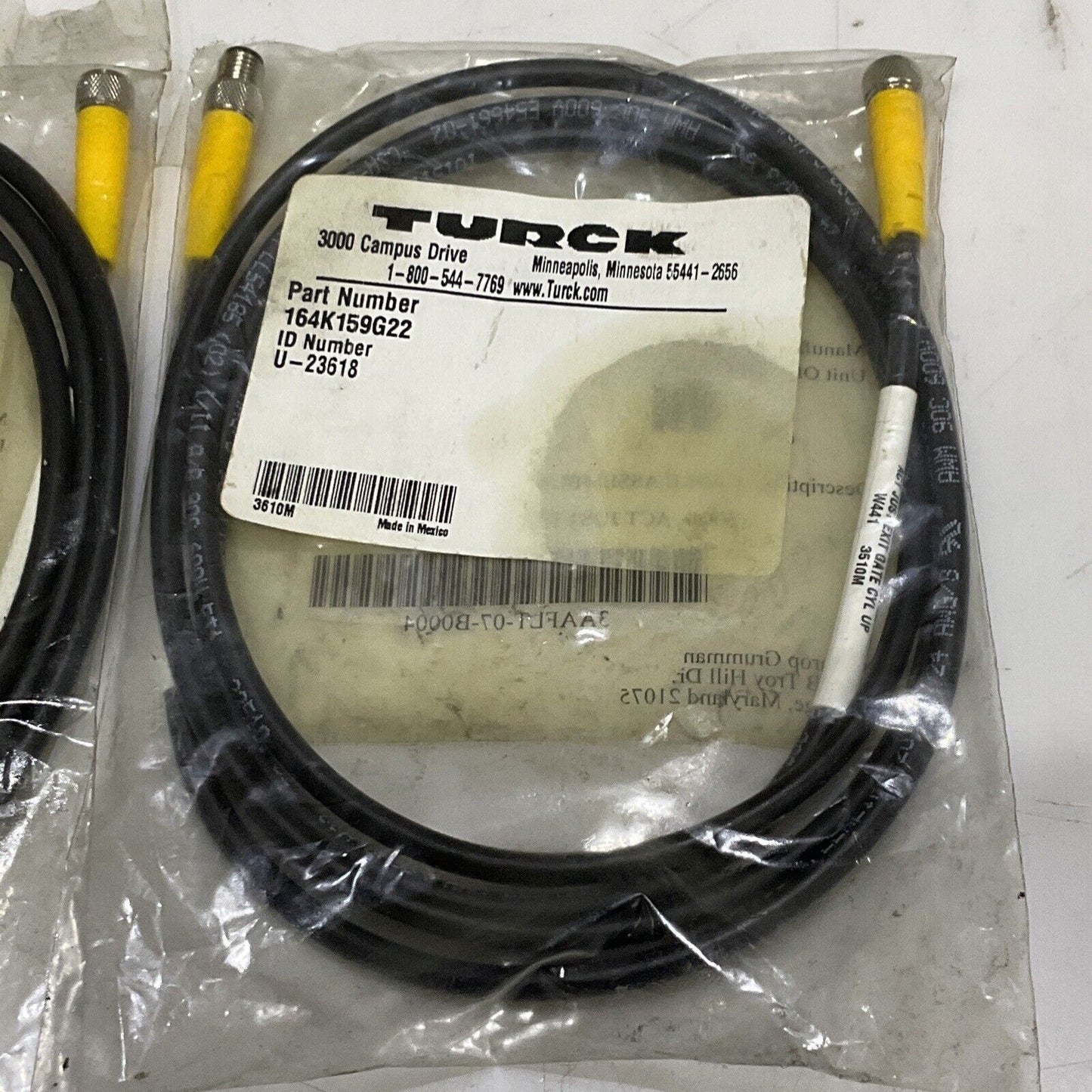 TURCK U-23618 BL67 GW-42-DI 04.00 W441 FLEXLIGE-20 CABLE ASSEMBLY LOT OF 2 U3S