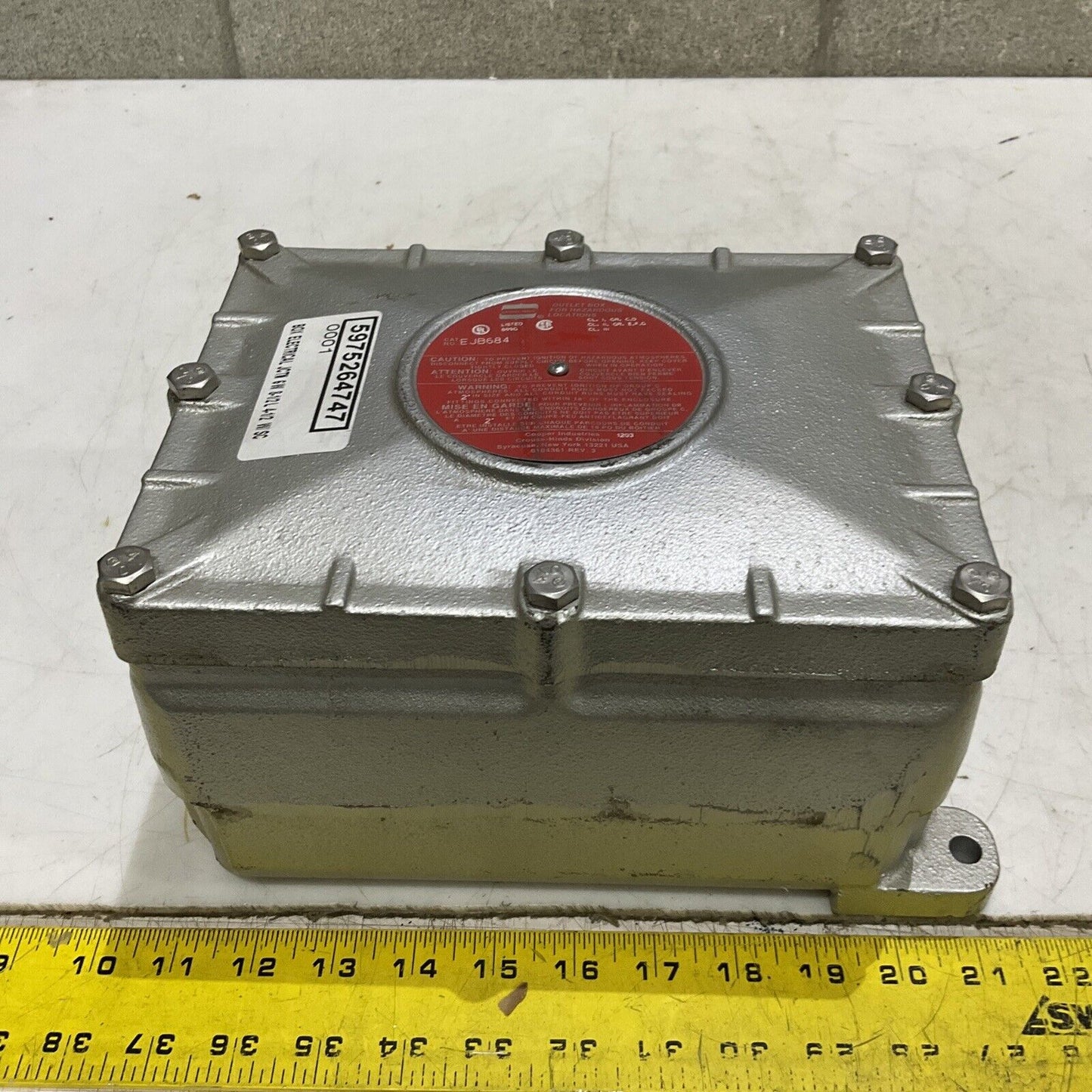 CROUSE HINDS EJB684 ELECTRICAL JUNCTION BOX 6W 8-1/2 4 1/2 373