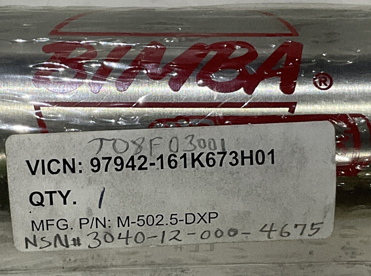 BIMBA M-502 5-DXP 161K673H01 PNEUMATIC CYLINDER U3S