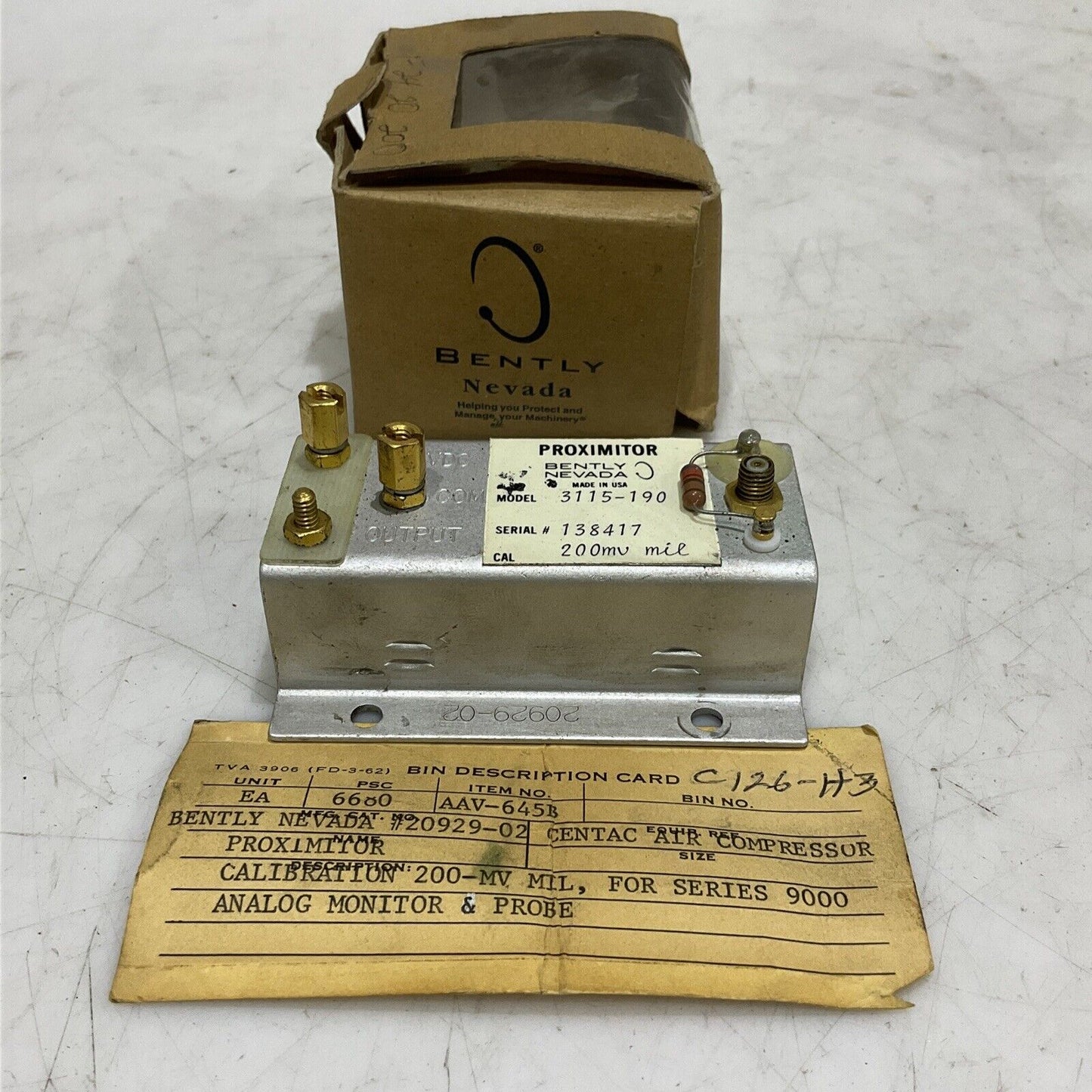 BENTLEY NEVADA 3115-190 PROXIMITOR SENSOR 373