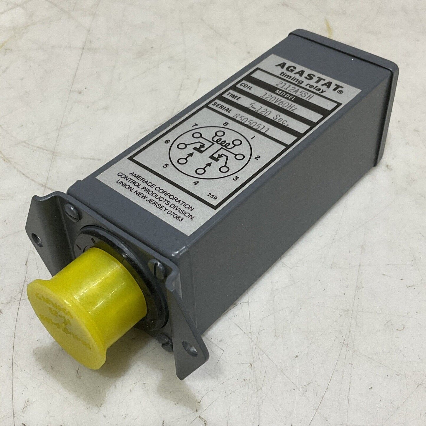 AGASTAT 2112A5SH TIMING RELAY 120V 60HZ 5-120SEC 373