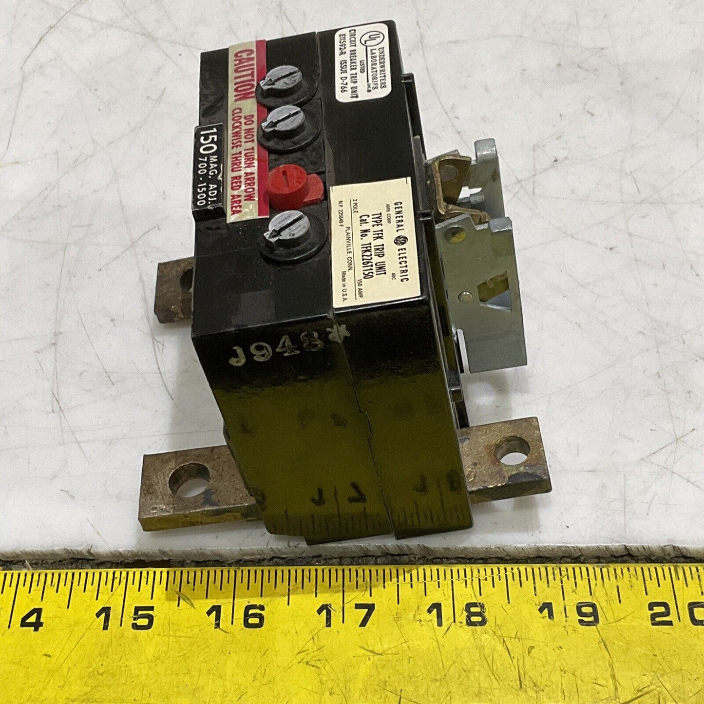 GENERAL ELECTRIC TFK226T150 TRIP UNIT TYPE TFK 2 POLE 600 AC 250 DC 373