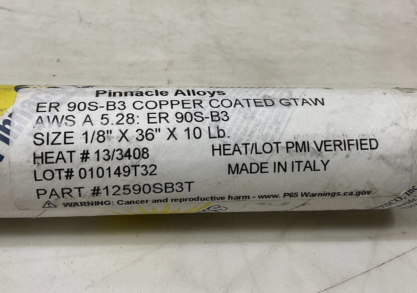 PINNACLE ALLOY ER90S-B3 COPPER COATED 1/8” WELDING ELECTRODE 10 LBS 373