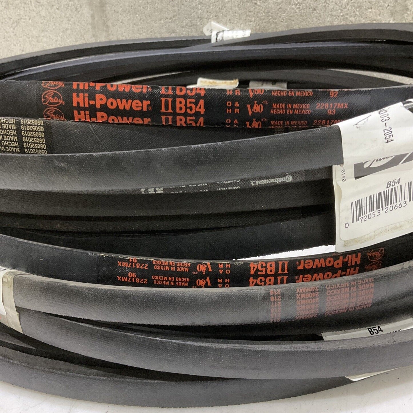 GATES B54 9003-2054 HI-POWER II V80 BELT LOT OF 21 373