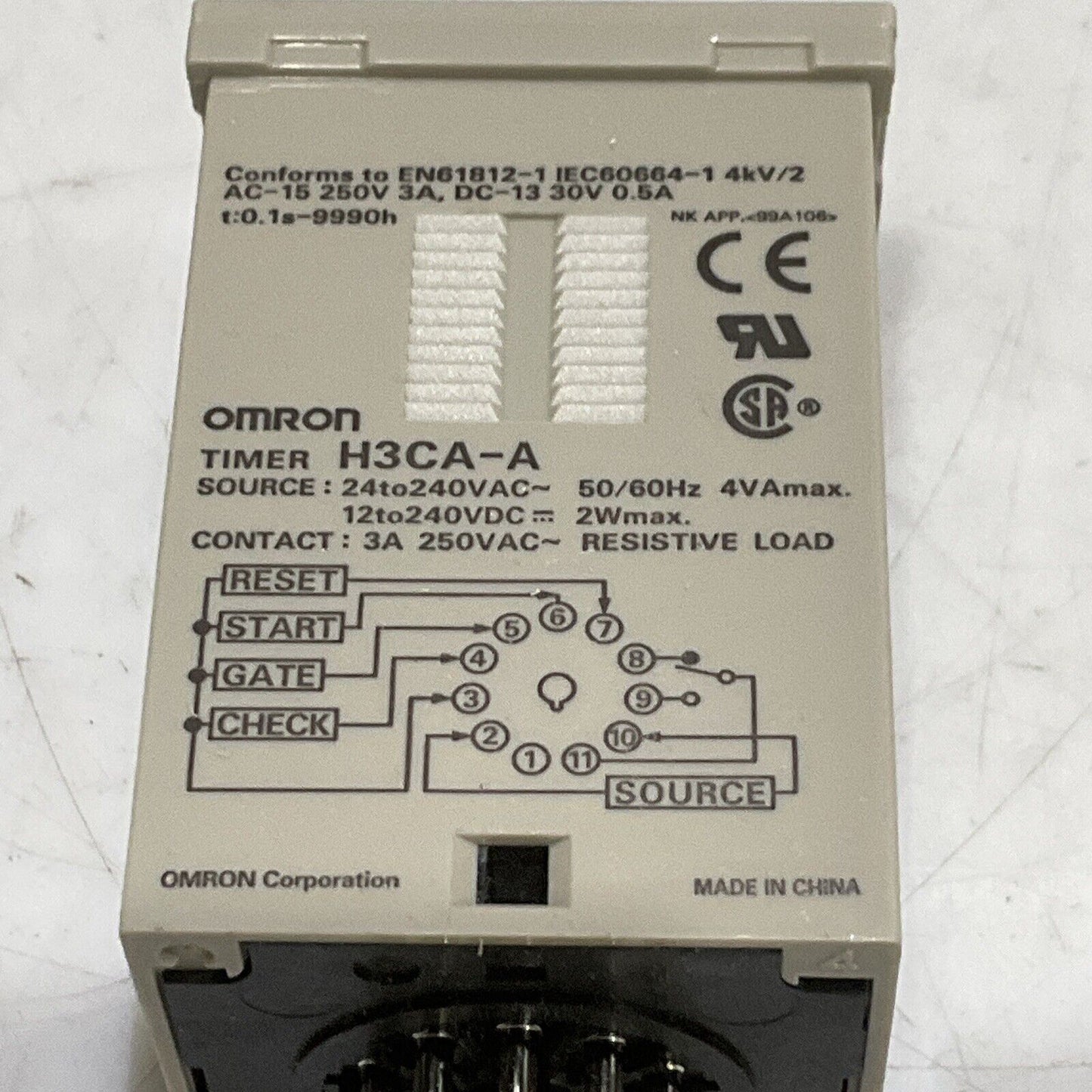 OMERON H3CA-A PROGRAMMABLE RELAY TIMER 99.9S-9990H 240V LOT OF 2 373