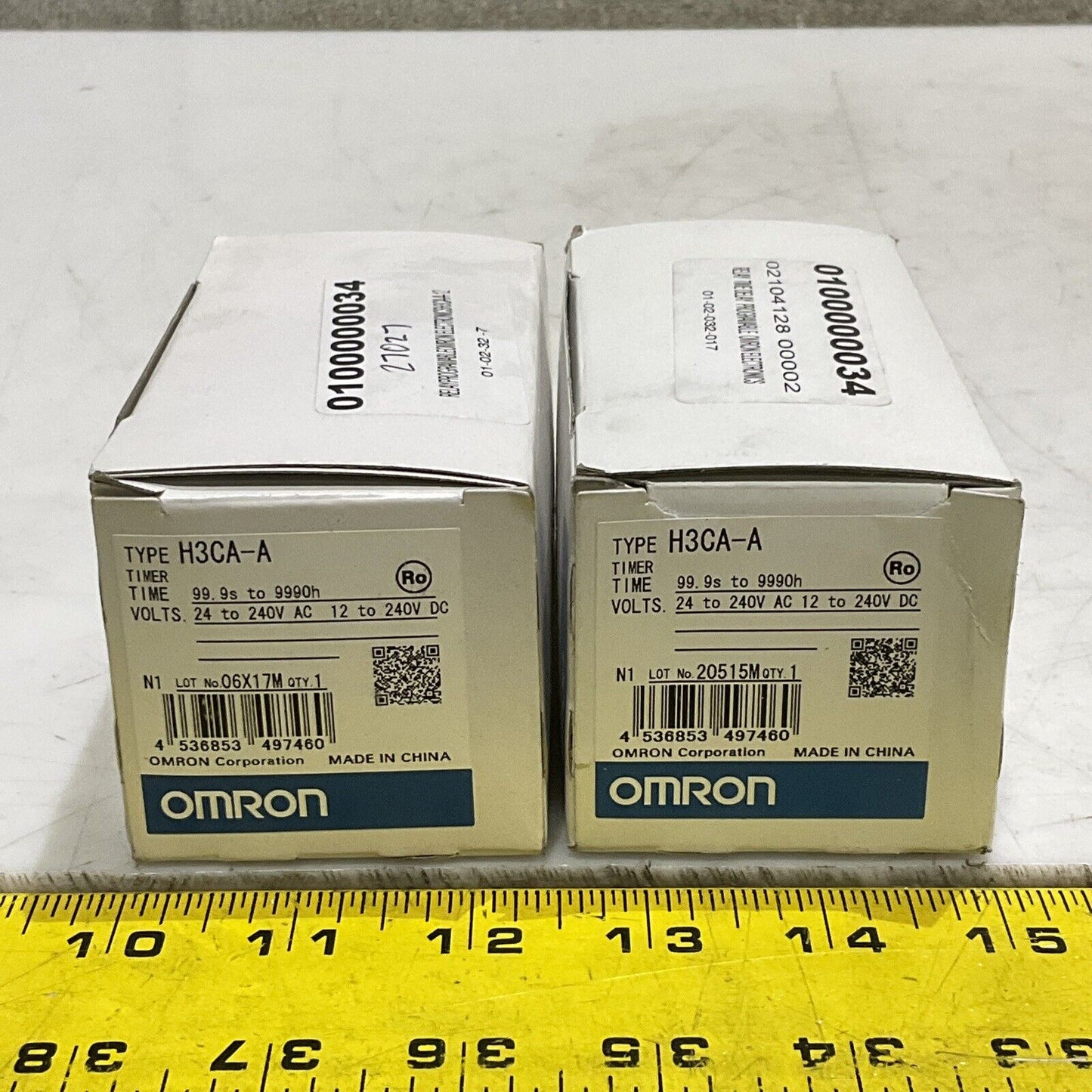 OMERON H3CA-A PROGRAMMABLE RELAY TIMER 99.9S-9990H 240V LOT OF 2 373