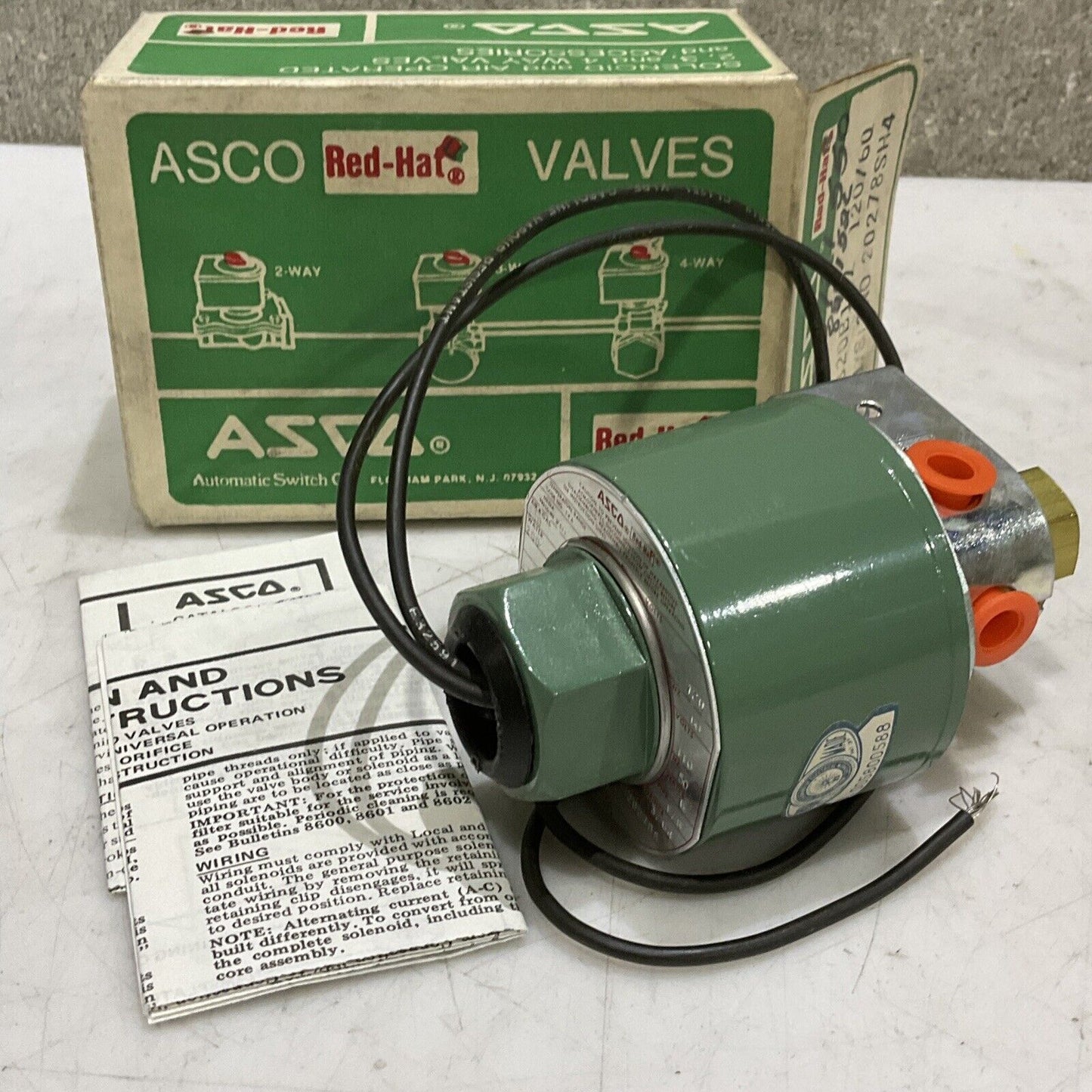 ASCO 8320B137 3NO 20278SH4 RED HAT SOLENOID VALVE 120/60 1/8 373