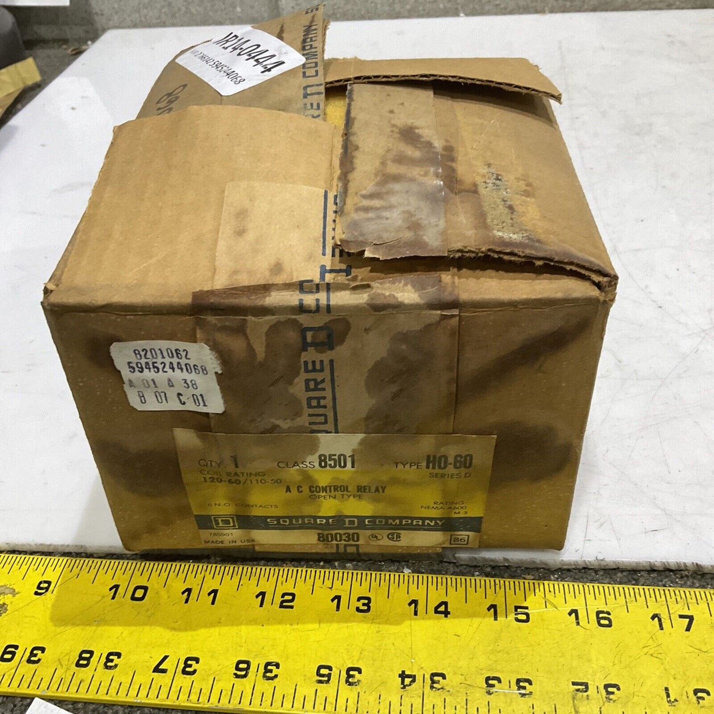 SQUARE D H0-60 AC CONTROL RELAY CLASS 8501 SERIES D 120-60/ 120-50 COIL 373