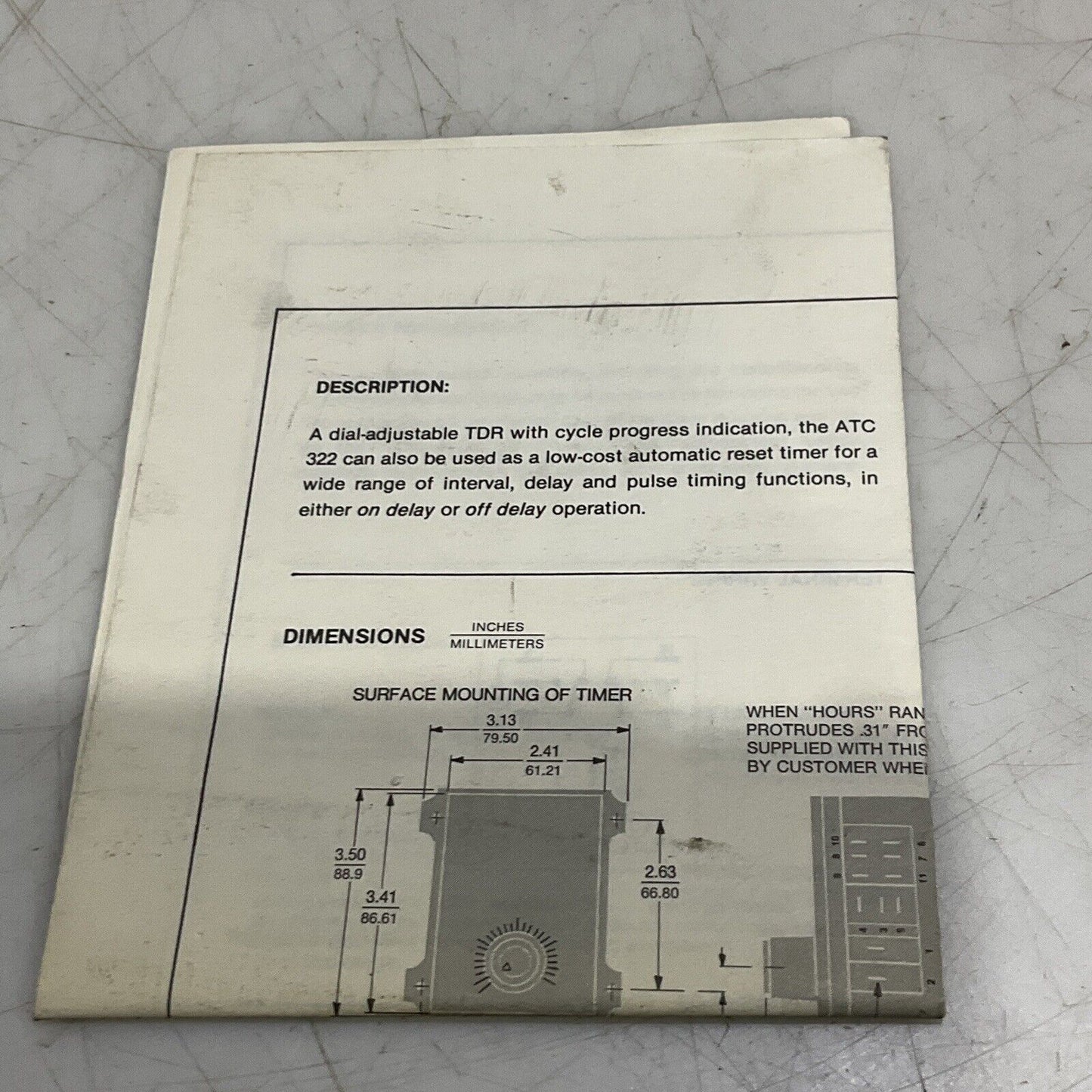 ATC AUTOMATIC TIME CONTROLS 322B 056 A 12 CS RELAY SWITCH 10A 120VAC 5A 373