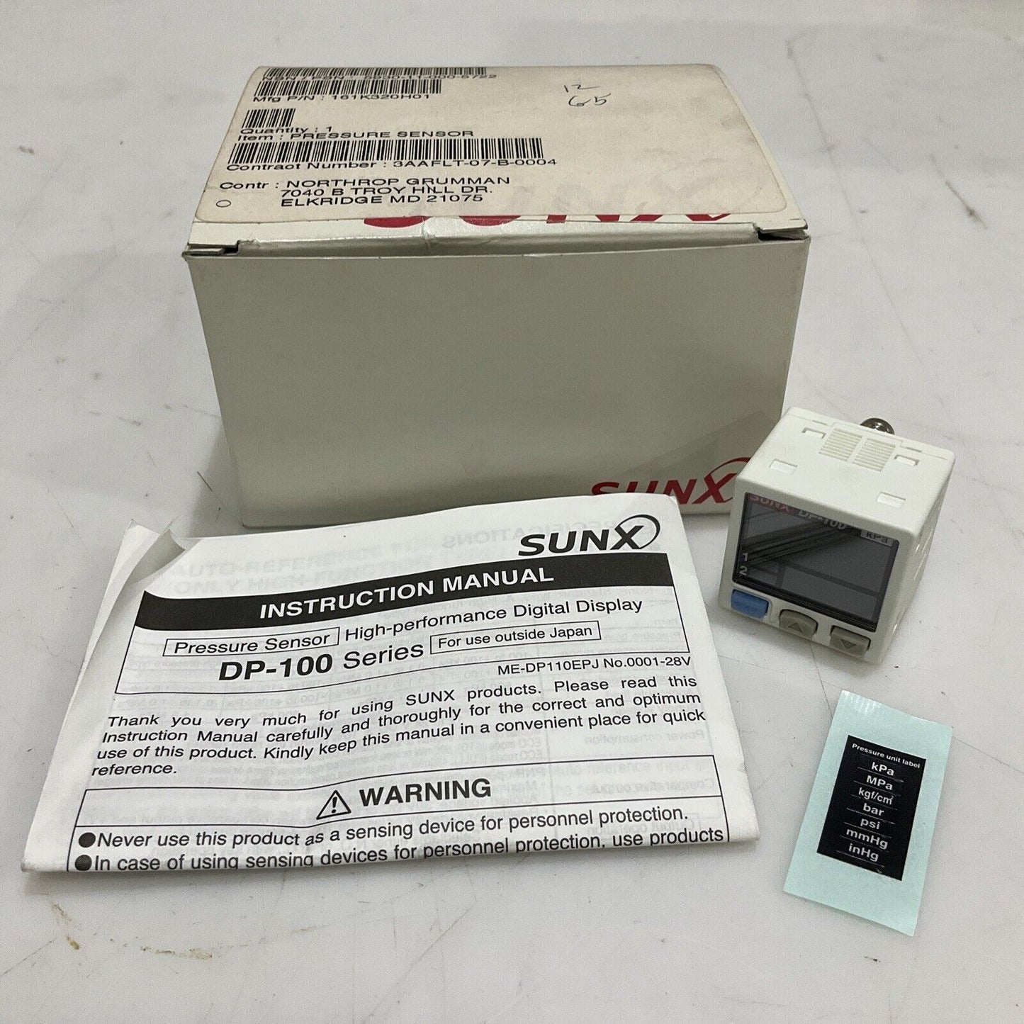 SUNX DP-111-E-P-J DIGITAL PRESSURE SENSOR DP-100 U3S