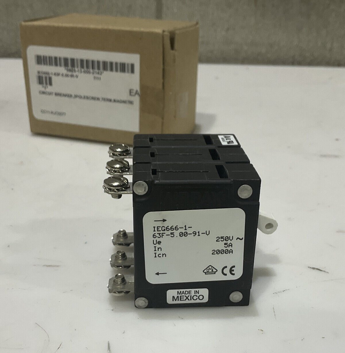 AIRPAX R1124 IEG666-1-63F-5.00-91-V CIRCUIT BREAKER 3P TERM MAGNETIC U3S