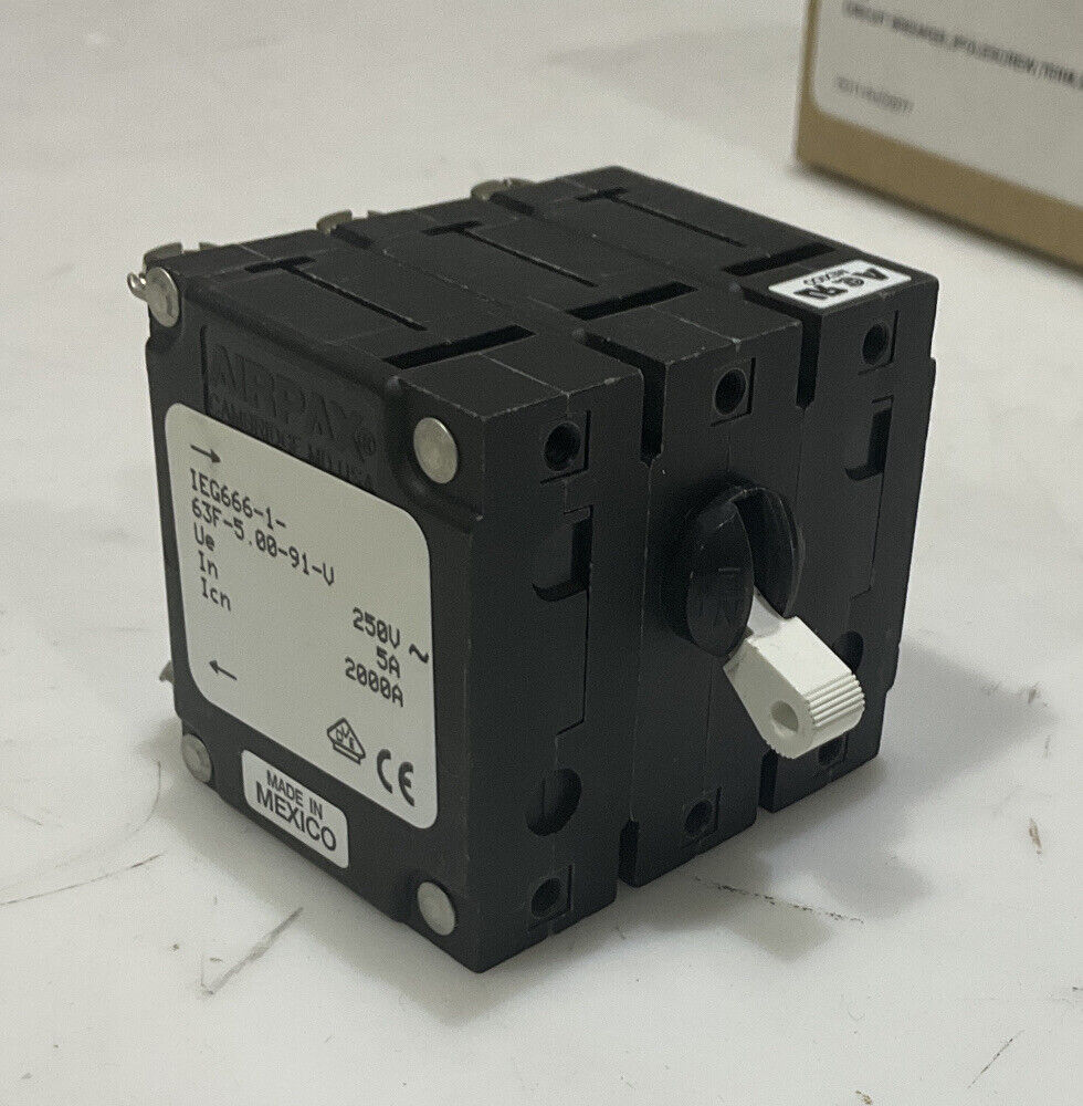 AIRPAX R1124 IEG666-1-63F-5.00-91-V CIRCUIT BREAKER 3P TERM MAGNETIC U3S