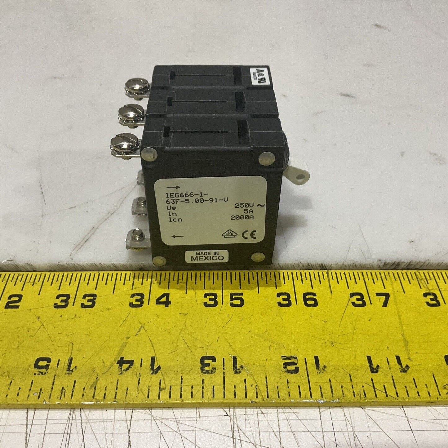 AIRPAX R1124 IEG666-1-63F-5.00-91-V CIRCUIT BREAKER 3P TERM MAGNETIC U3S