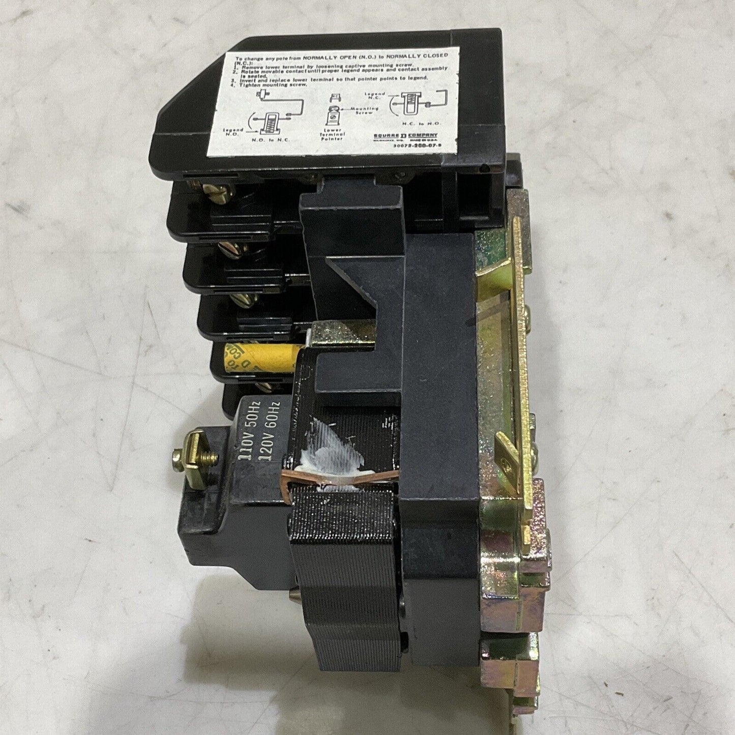 SQUARE D H0-60 AC CONTROL RELAY CLASS 8501 SERIES D 120-60/ 120-50 COIL 373