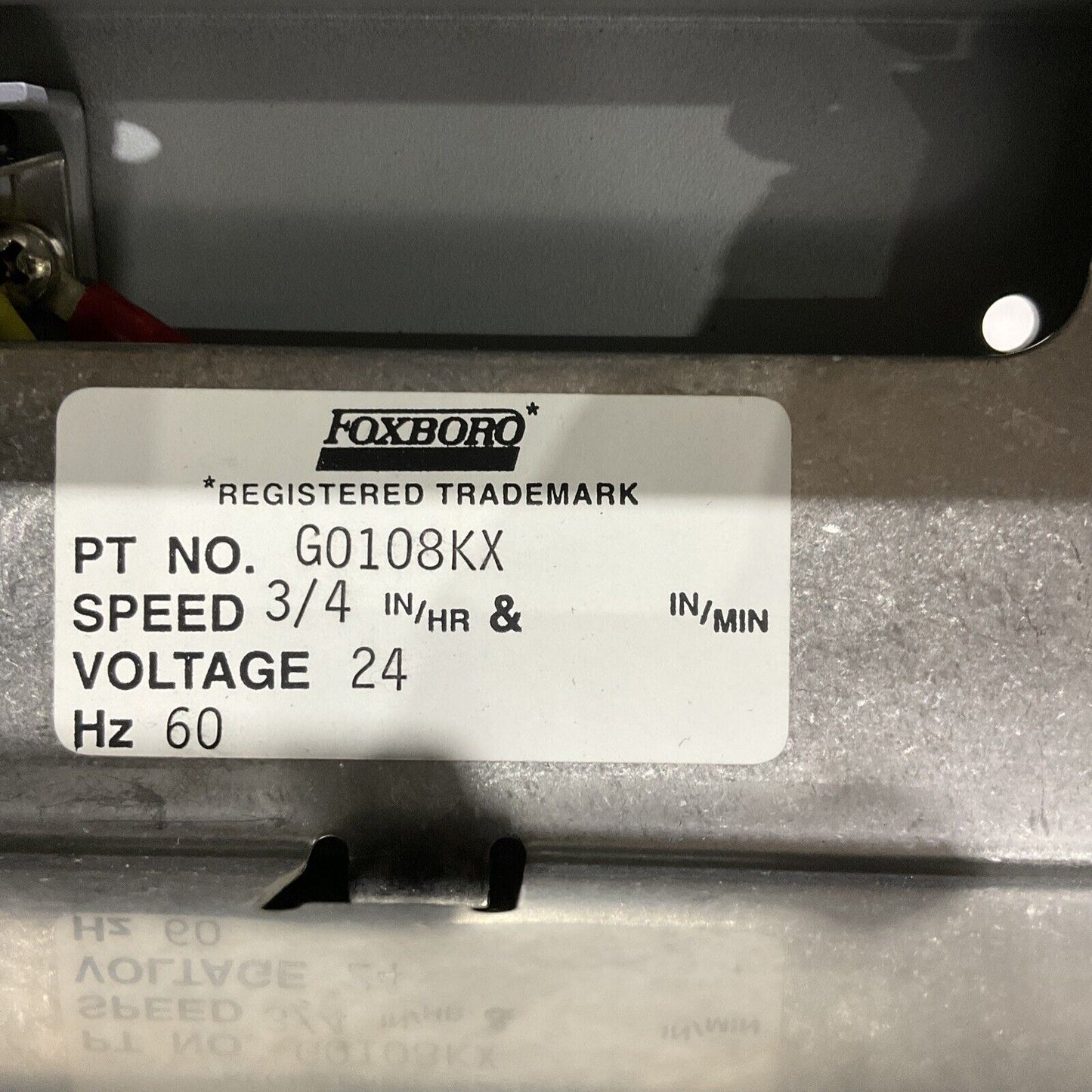 FOXBORO G0108KX SINGLE SPEED DRIVE ASSEMBLY 220S-4F6 STYLE C 3/4 24V 60HZ 373