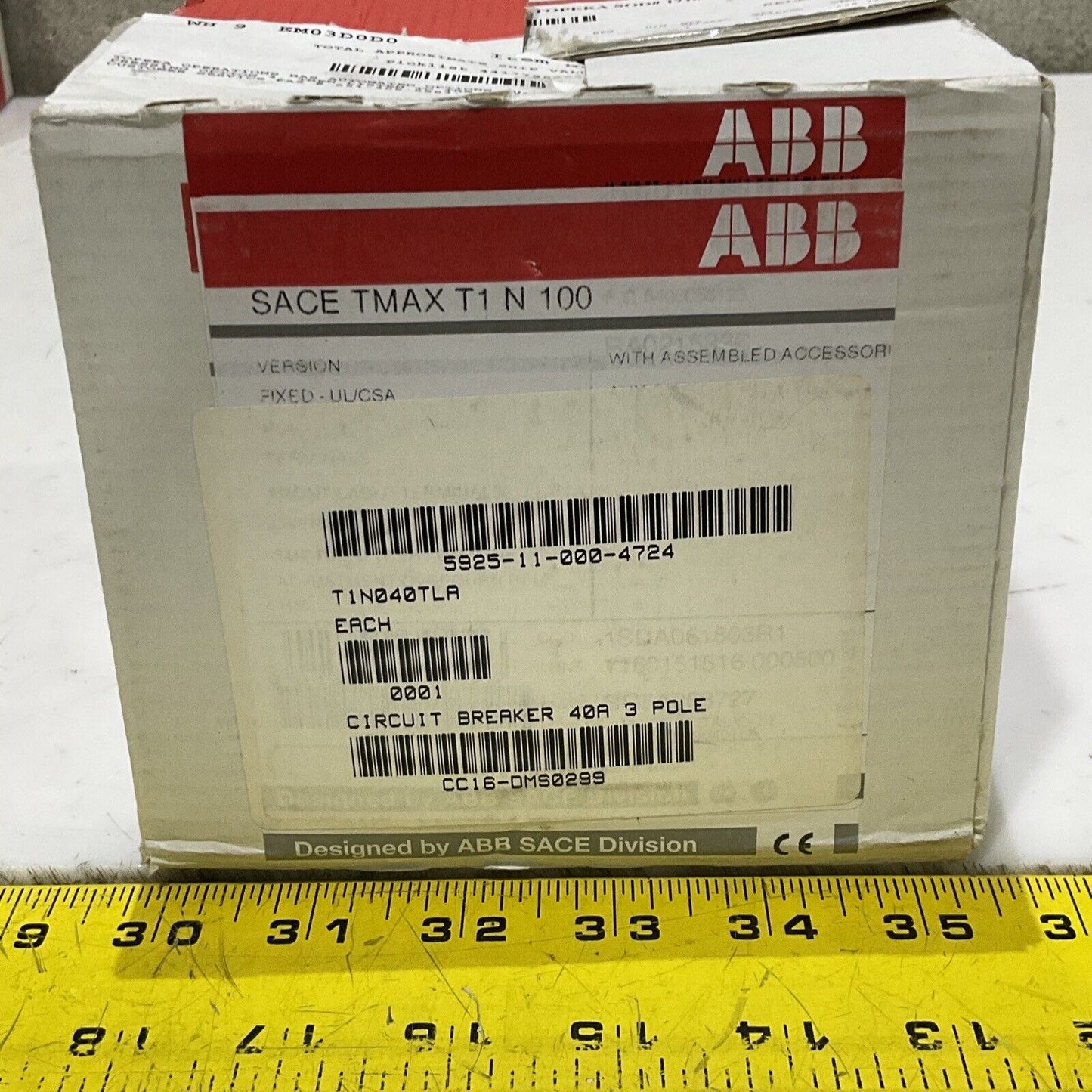 ABB SACE T1N 100 TMAX T1 N 100 CIRCUIT BREAKER 40A 3P U3S