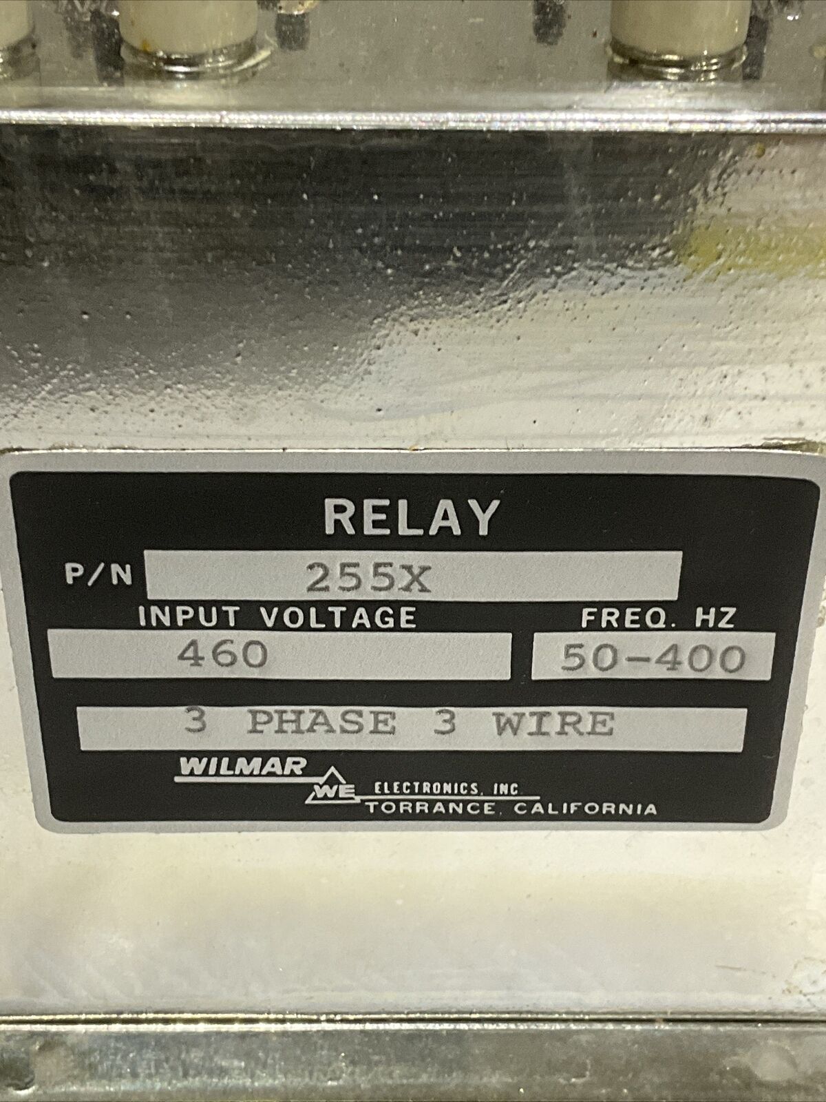 WILMAR 255X RELAY 50-400 HZ 460 V 3 PHASE 3 WIRE 373