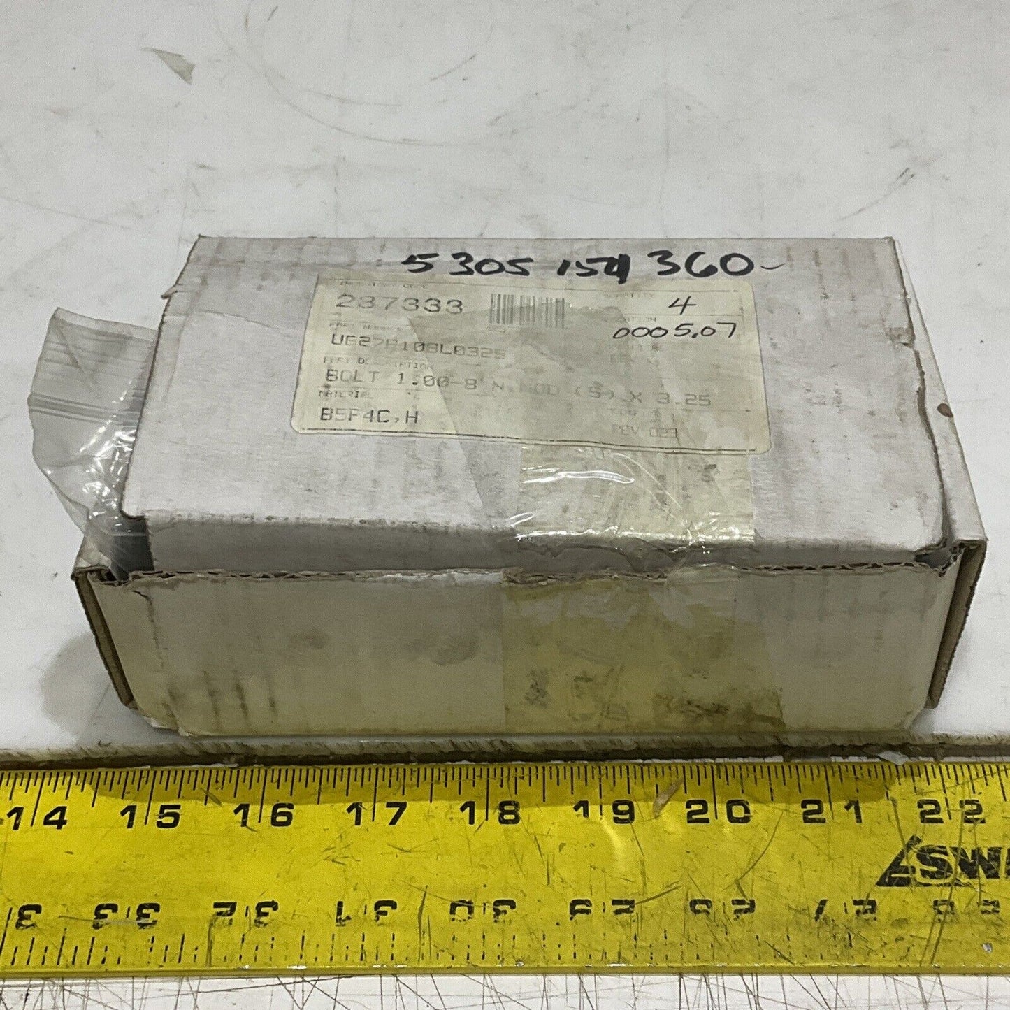 GENERAL ELECTRIC U627P108L0325 BOLT 1.00-8 IN MOD S X 3.25 LOT OF 4 373