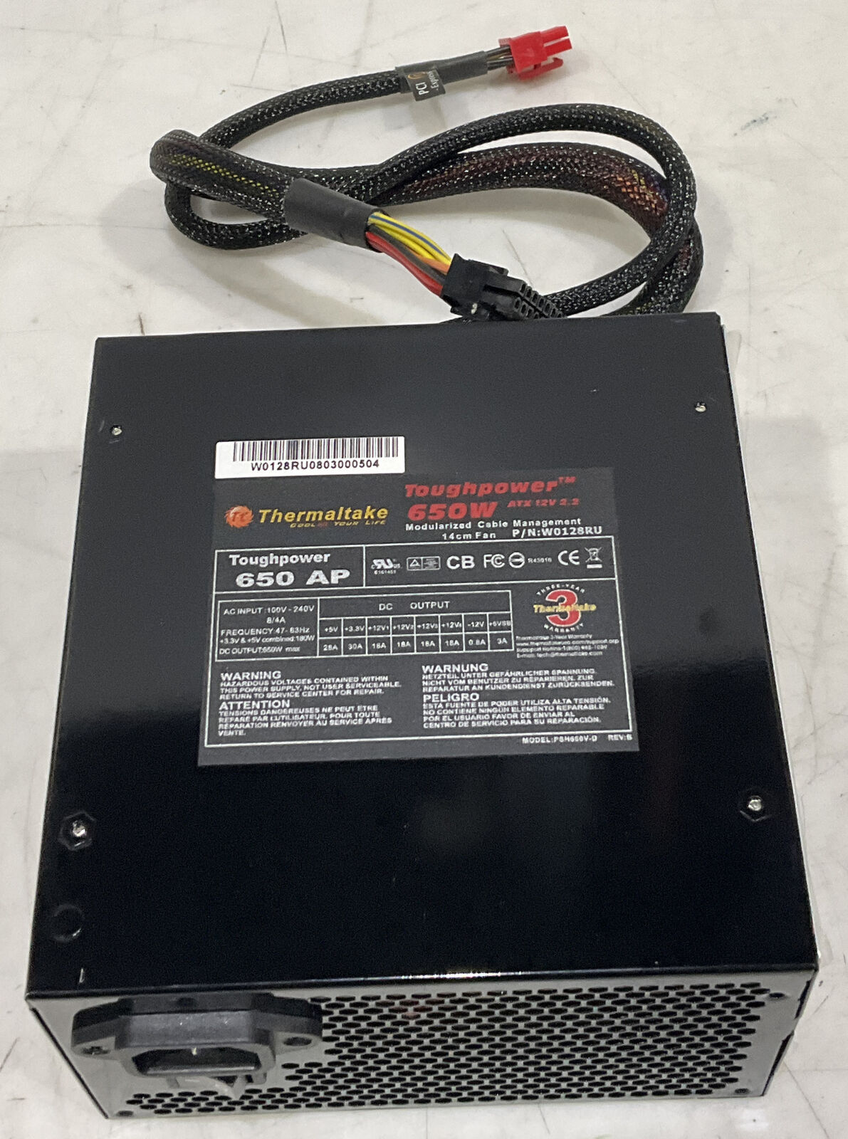 TOUGHPOWER 650W W0128RU CABLE MANAGEMENT POWER SUPPLY U3S