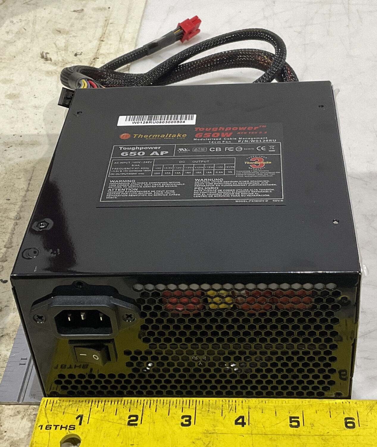 TOUGHPOWER 650W W0128RU CABLE MANAGEMENT POWER SUPPLY U3S