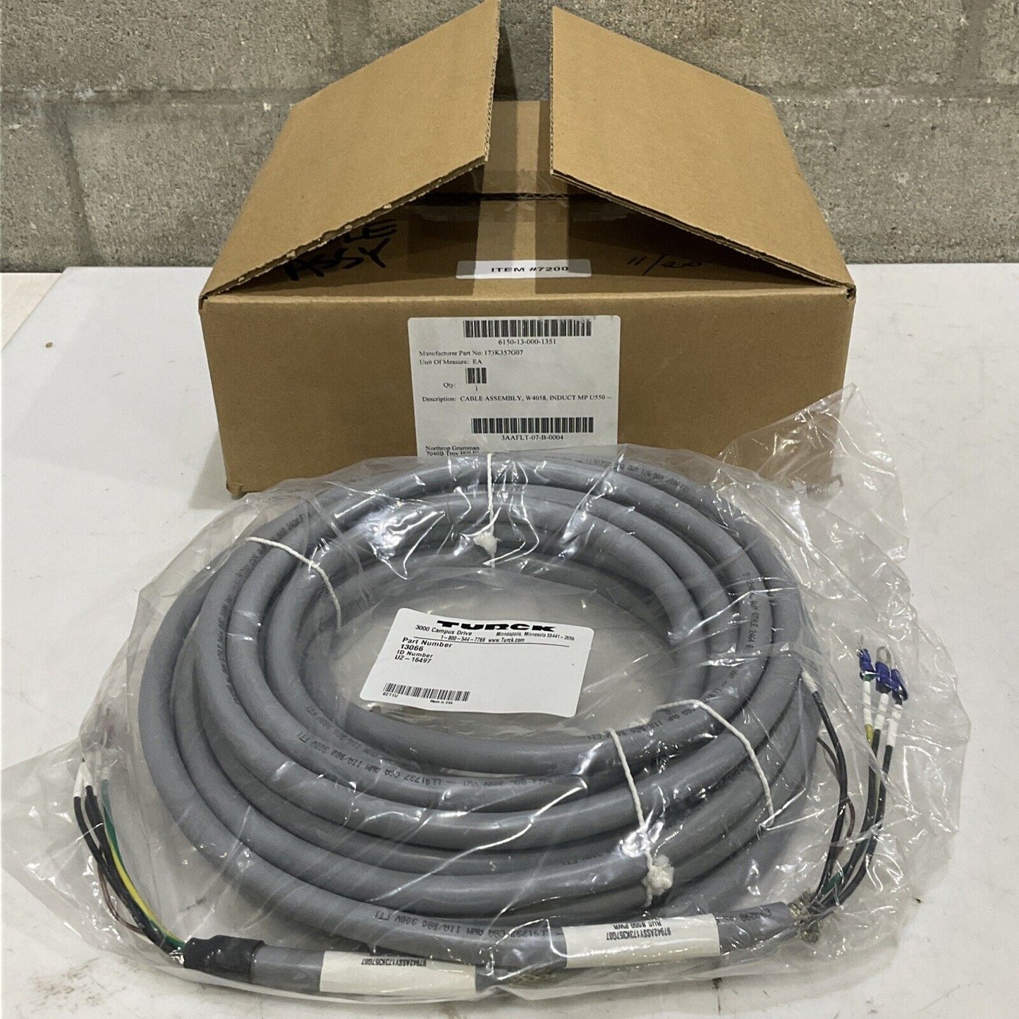 TURCK U2-16497 CABLE ASSEMBLY W4058 INDUCT MP U550 U3S