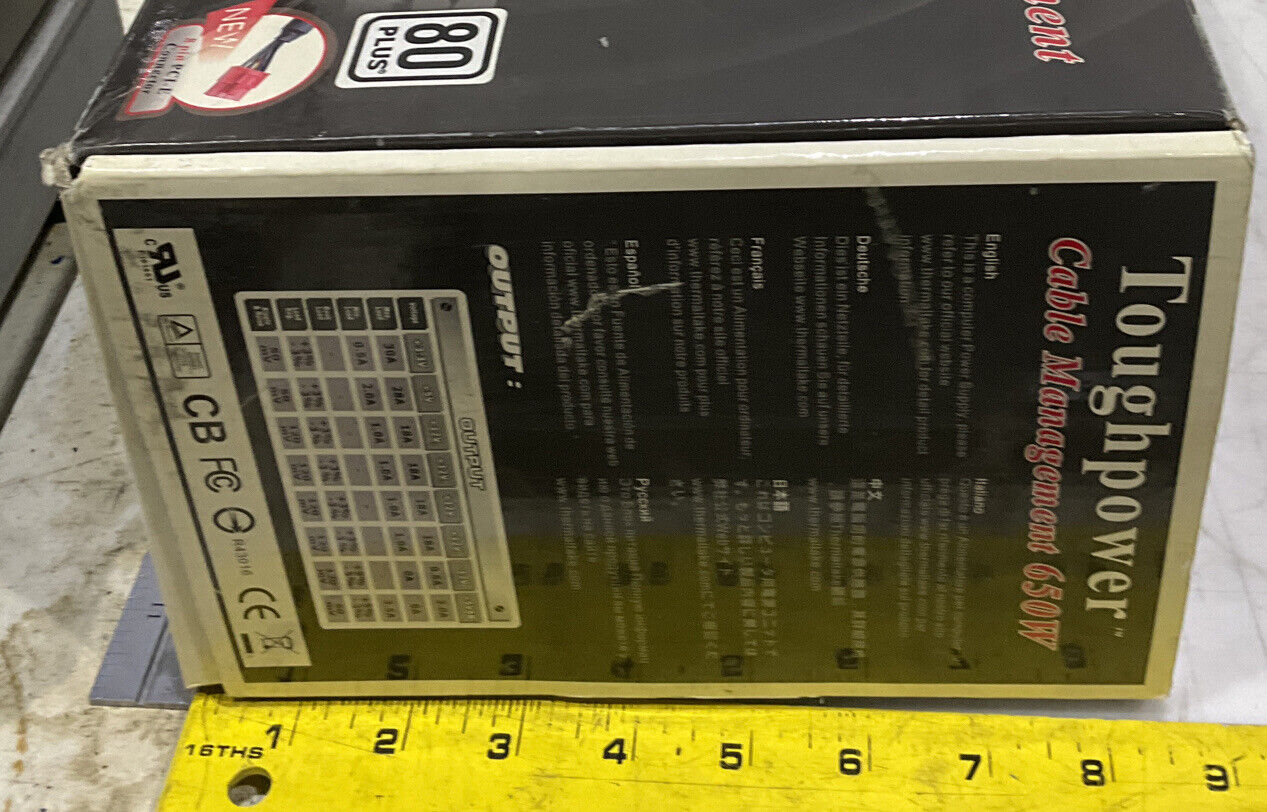 TOUGHPOWER 650W W0128RU CABLE MANAGEMENT POWER SUPPLY U3S