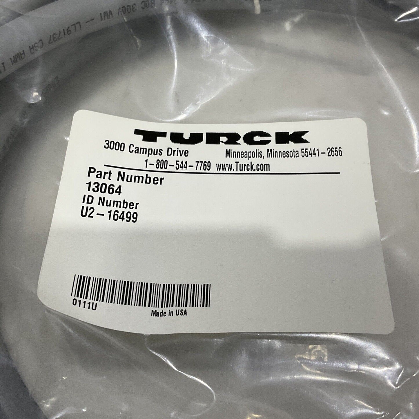 TURCK U2-16499 13064 CABLE ASSEMBLY W4056 INDUCT MP U500 U3S