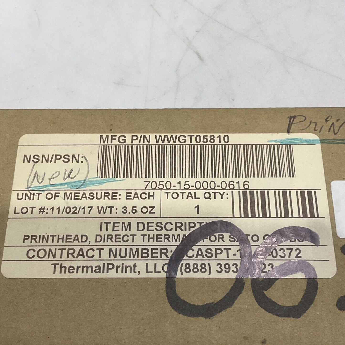 THERMALPRINT LLC WWGT05810 DIRECT THRERMAL BARCODE PRINTER FOR SATO GT4 BC U3S