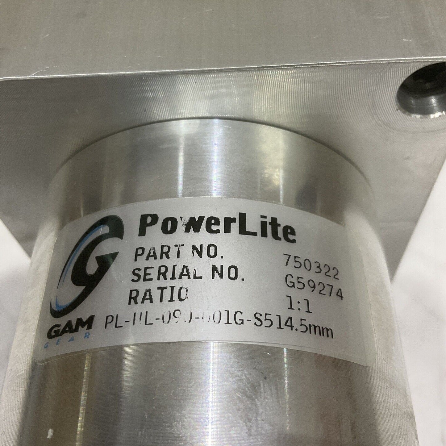 GAM POWERLITE 750322 VALUE GEAR BOX RATIO 1:1 PL-HL-090-001G-S514.5 MM U3S